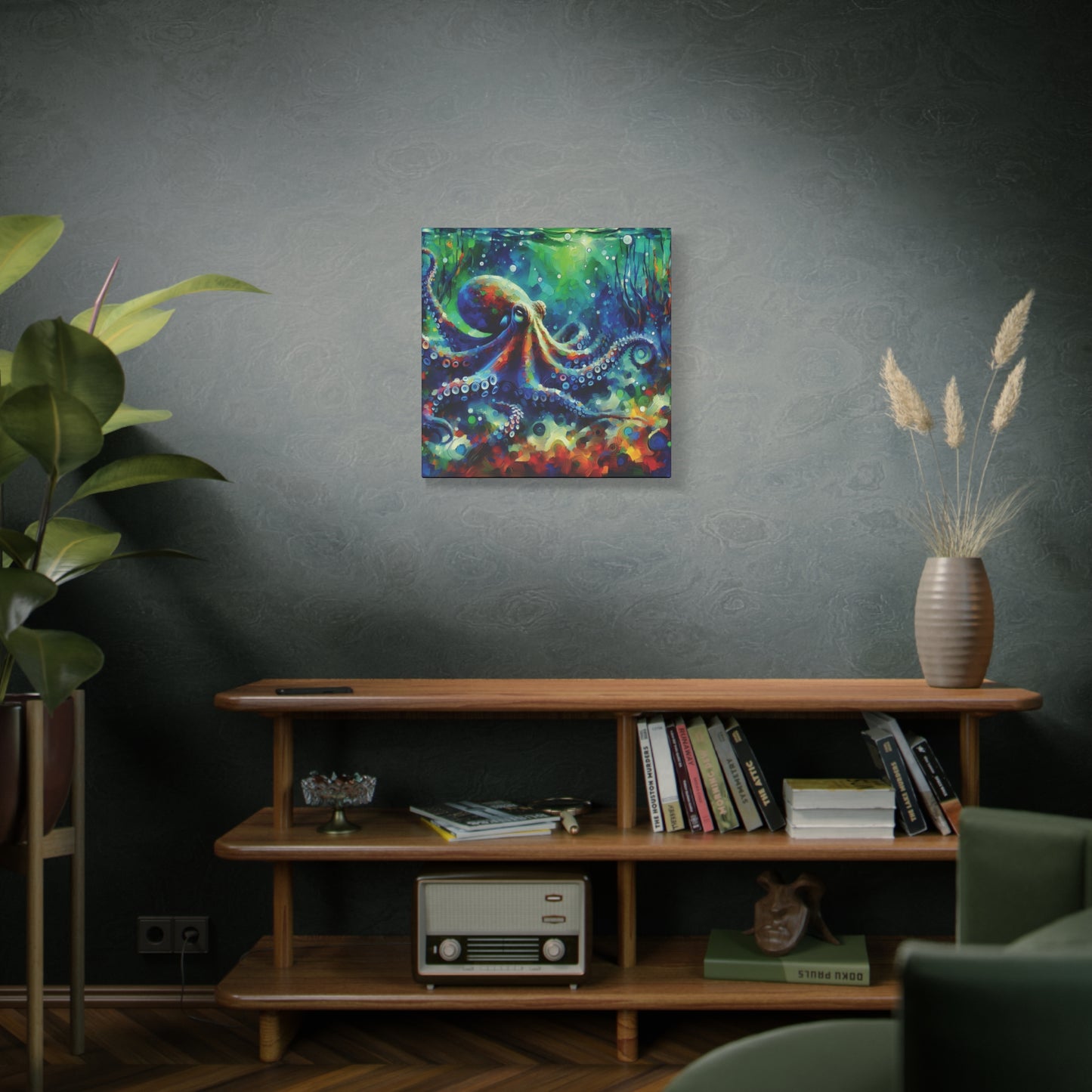 Canvas Wall Art - Octopus Garden Expressionist Style