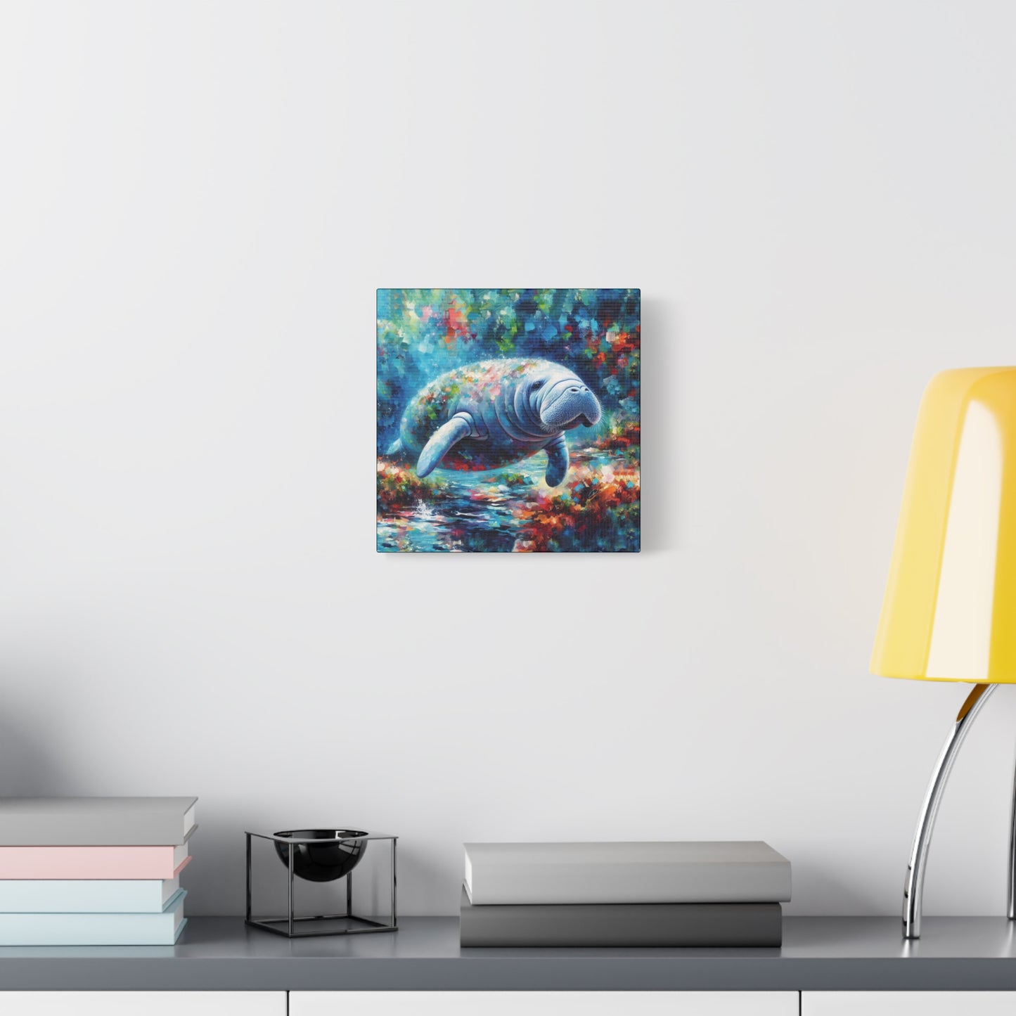 Manatee Garden Expressionist Canvas Art Print