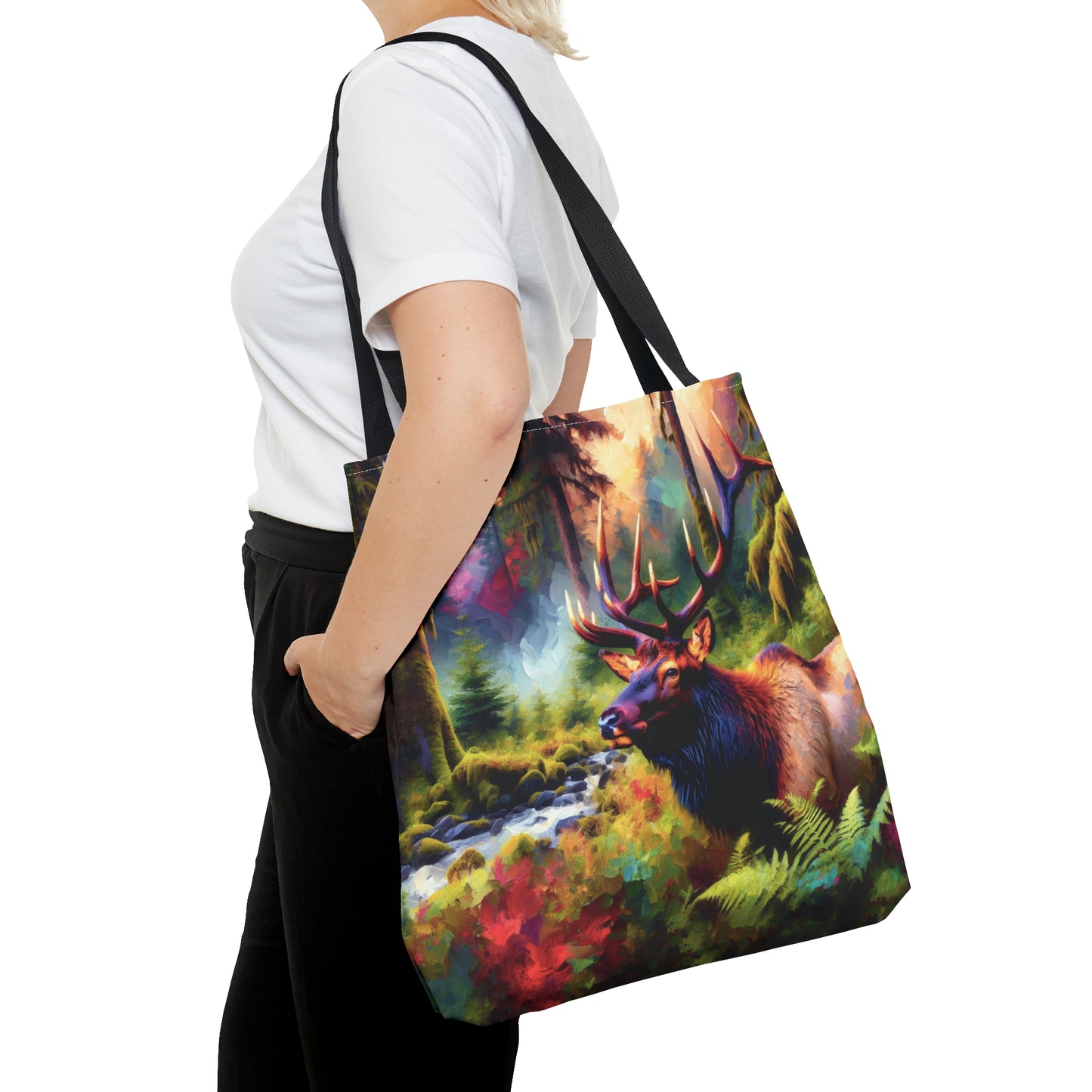 Roosevelt Elk in Hoh Rainforest - Tote Bag