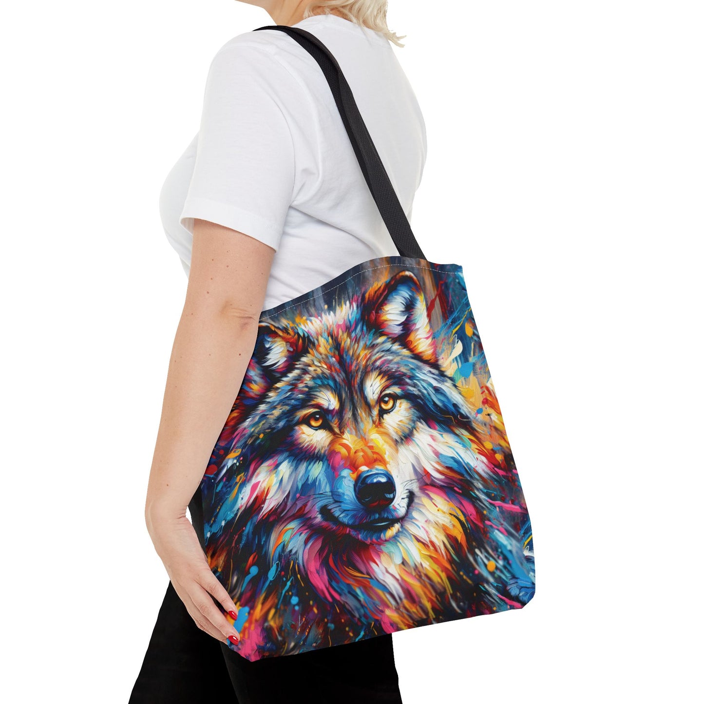 Alpha Wolf Tote Bag - Expressionist Art Style