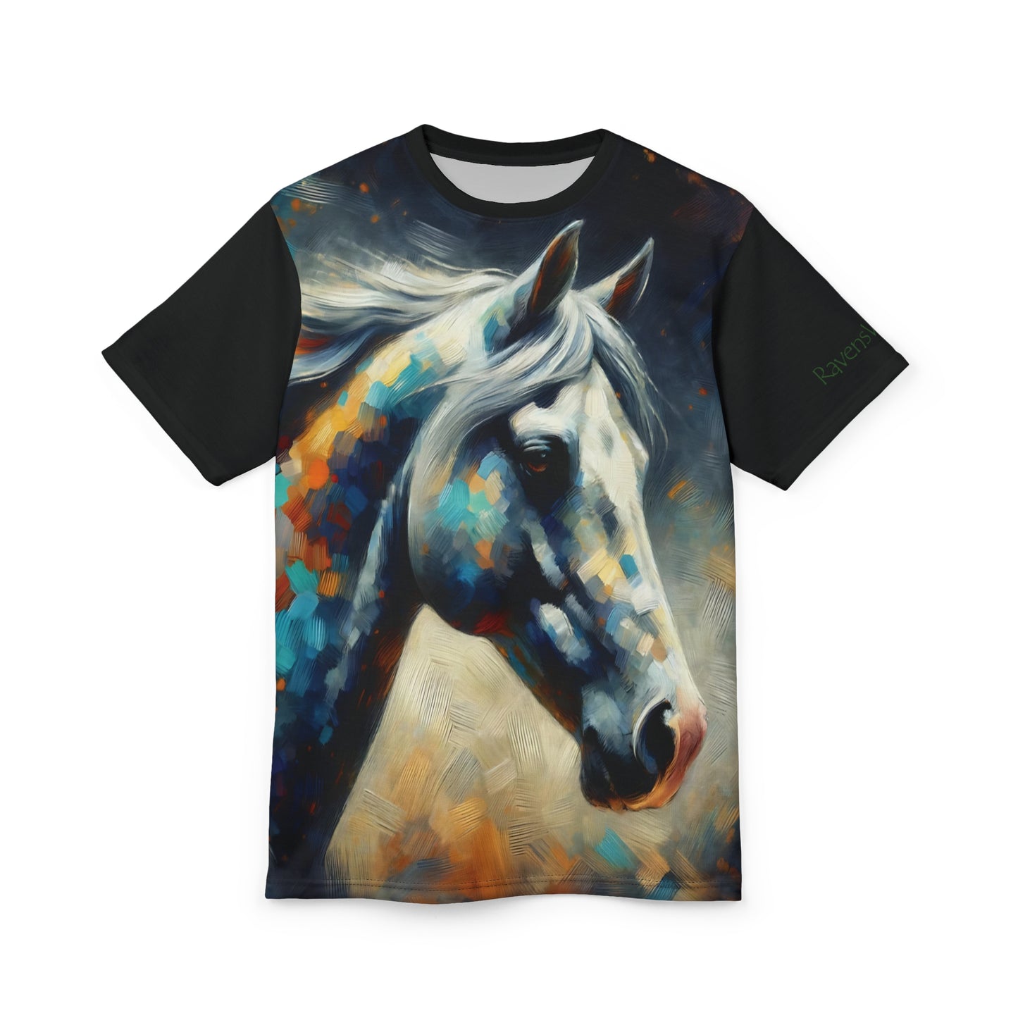 Dapple Grey Mare Vibrant Art Tee | Colorful Unisex Cut & Sew T-Shirt, Wildlife Apparel, Unique Graphic Tee, Birthday Gift