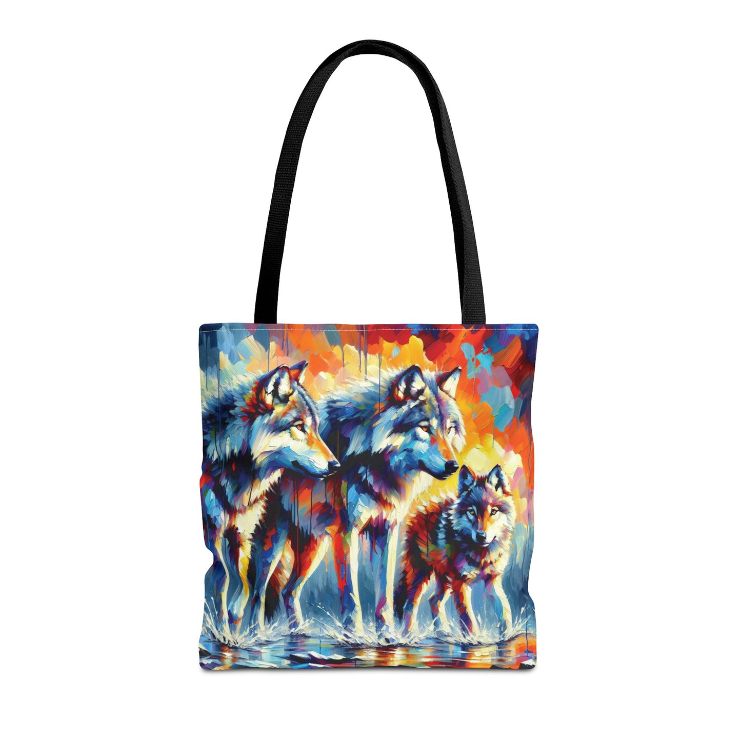 Reigning Wolves - Impressionist Art Style Tote Bag