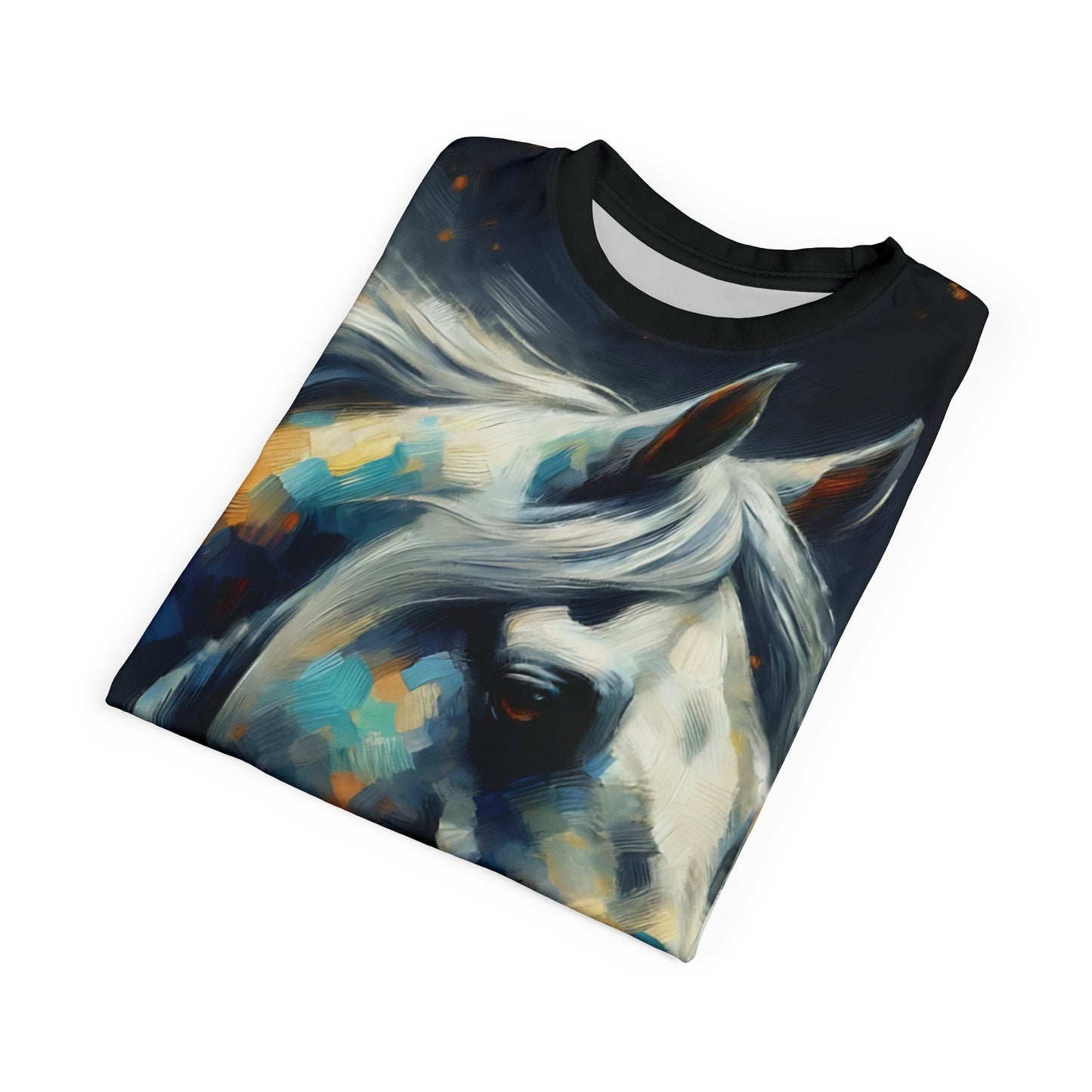 Dapple Grey Mare Vibrant Art Tee | Colorful Unisex Cut & Sew T-Shirt, Wildlife Apparel, Unique Graphic Tee, Birthday Gift