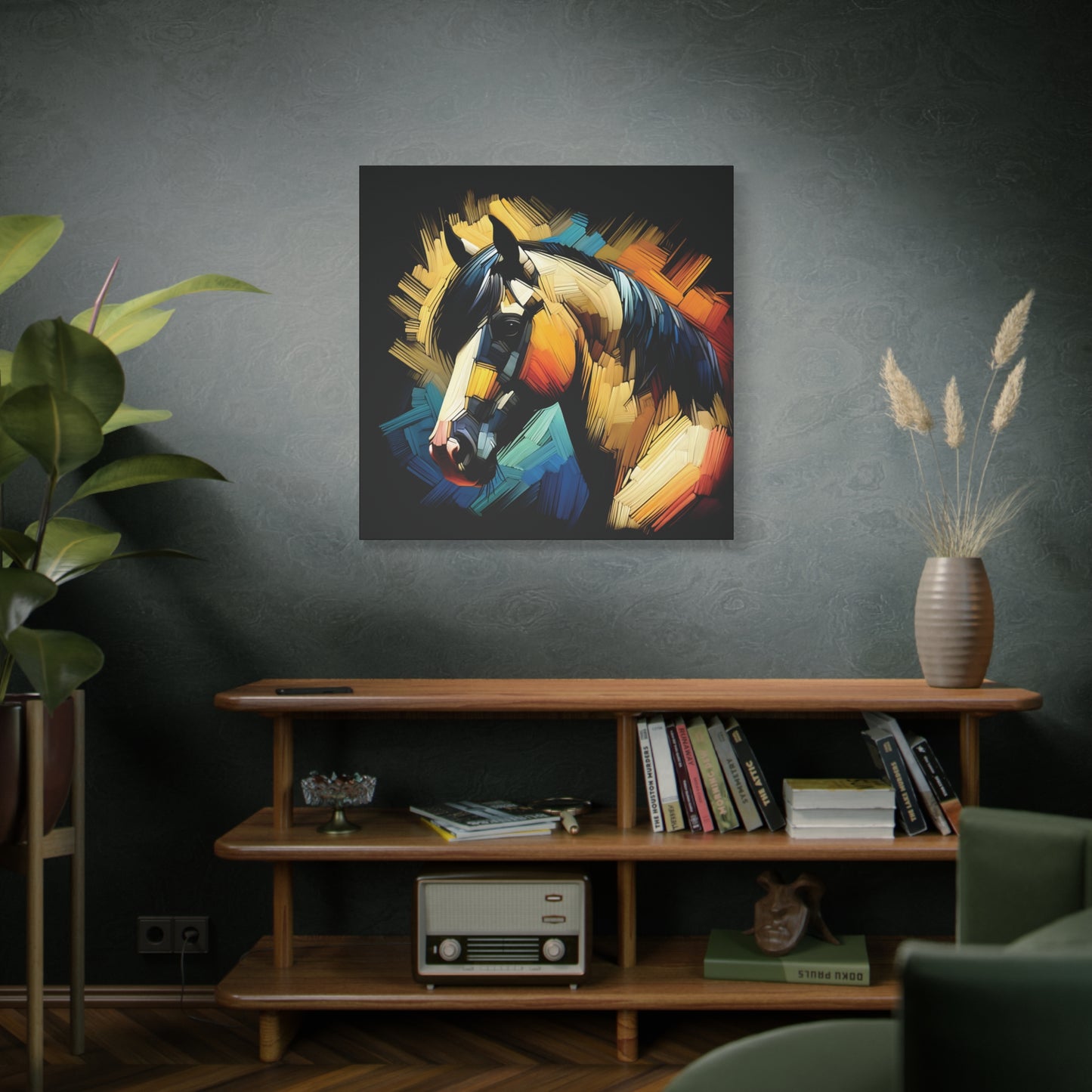 Horse Canvas Print - Bold Buckskin Horse Expressionist Canvas Wall Art