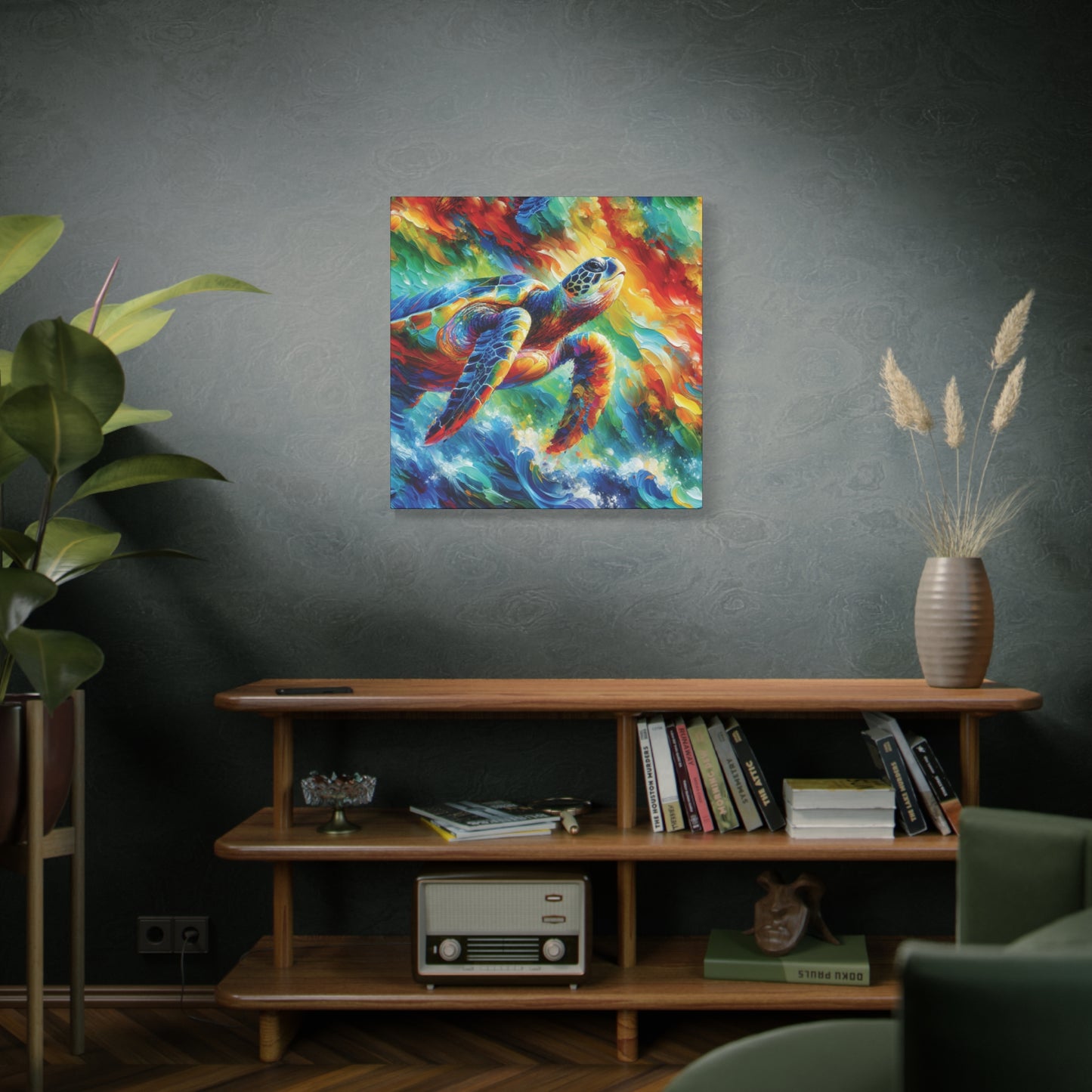Canvas Wall Art - Sea Turtle Heading for the Light