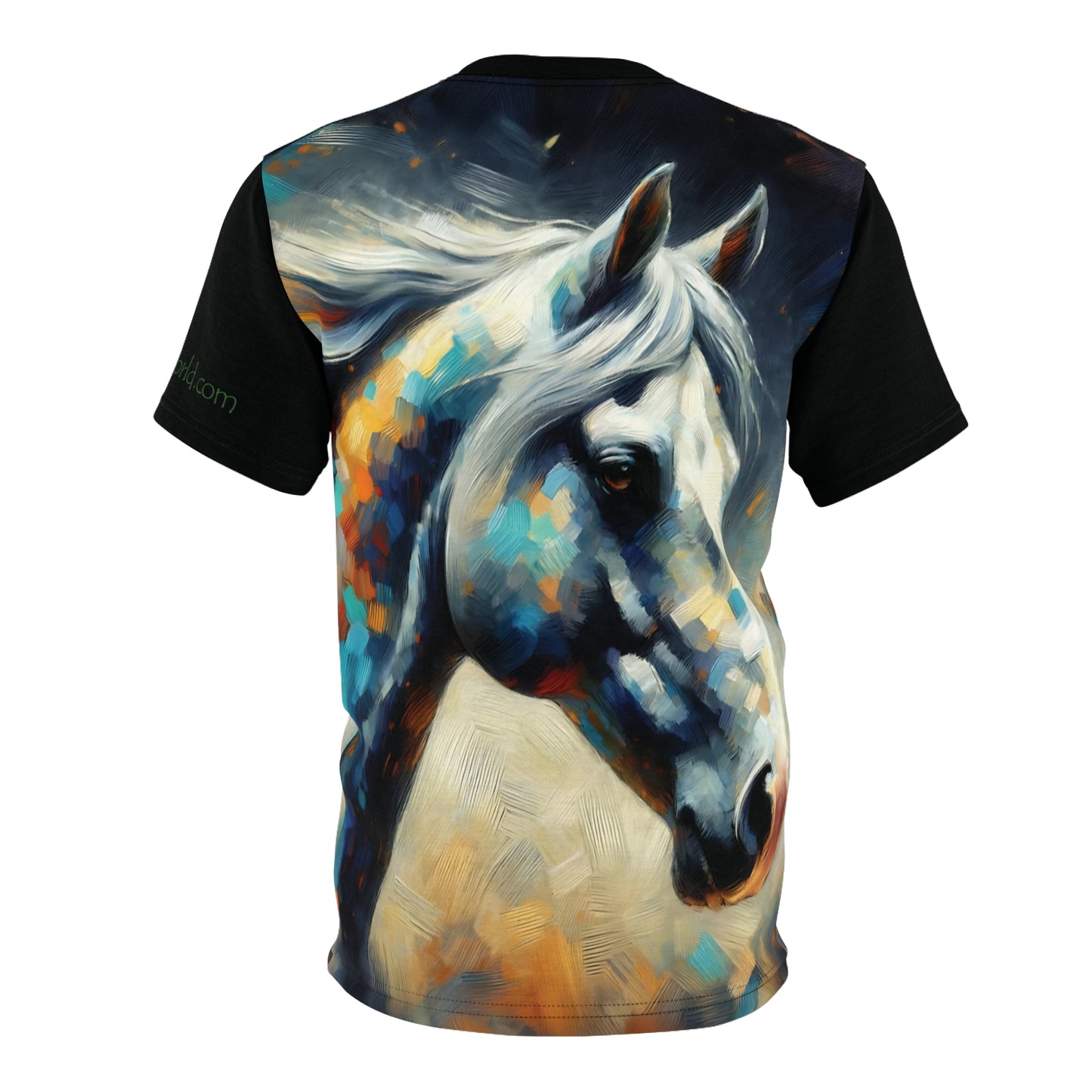Dapple Grey Mare Vibrant Art Tee | Colorful Unisex Cut & Sew T-Shirt, Wildlife Apparel, Unique Graphic Tee, Birthday Gift