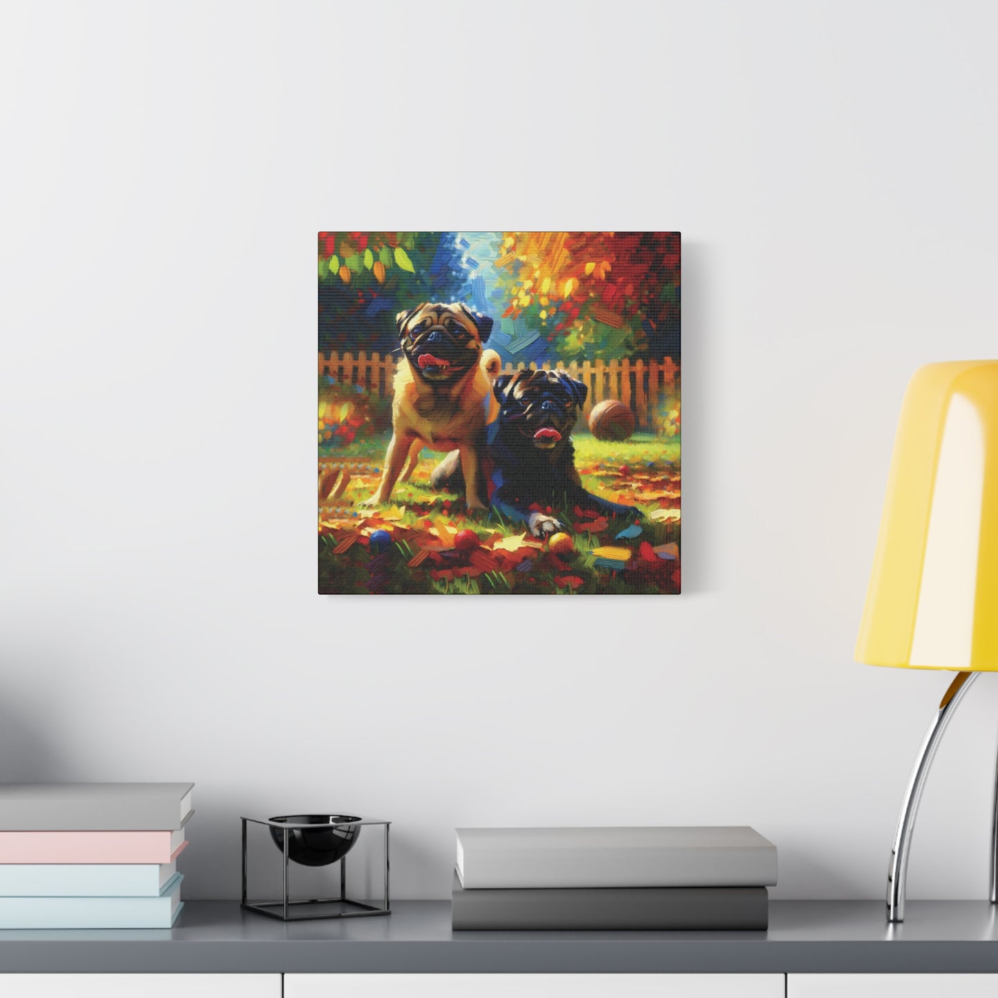 Pug Buddies Expressionist Canvas Art Print