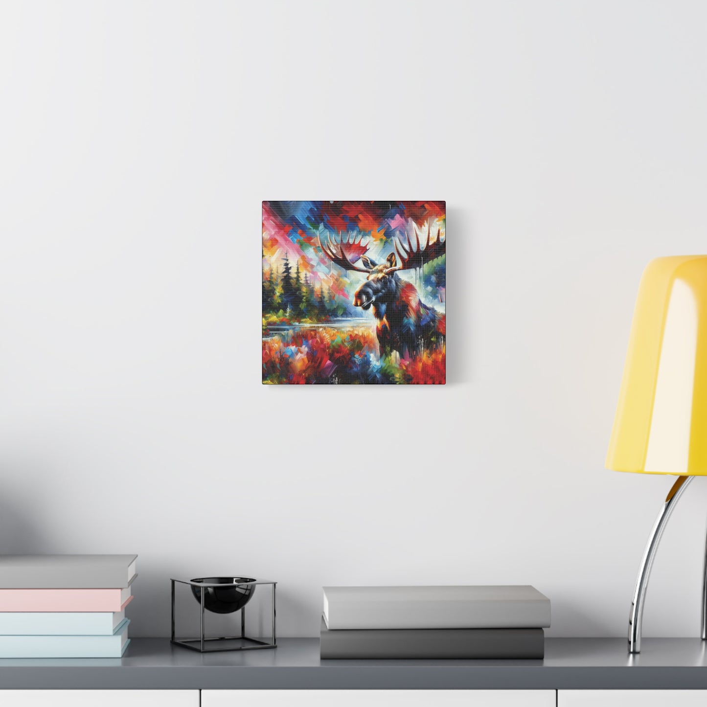 Sunrise Moose Expressionist Canvas Art Print