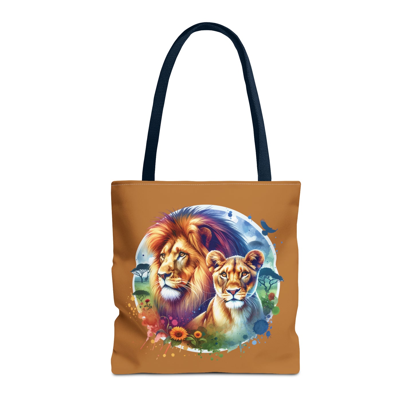 Lion and Lioness Watercolor - Tote Bag