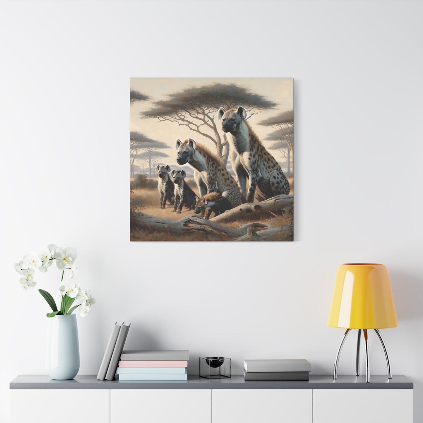 Hyena Family Canvas Art Print