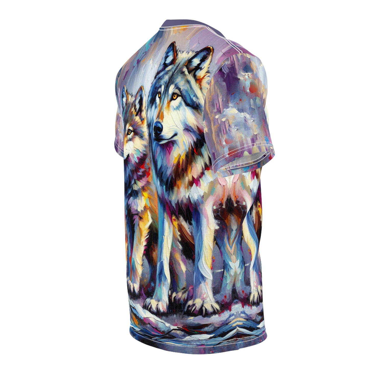 Wolf with Juveniles - Unisex Cut & Sew Tee