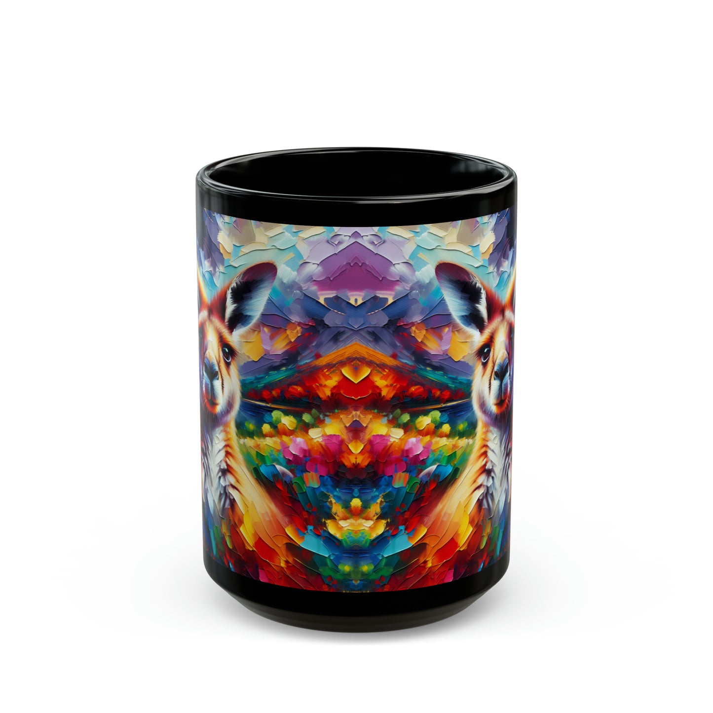 Kangaroo Photo Bomb - Black Mugs (11oz, 15oz)