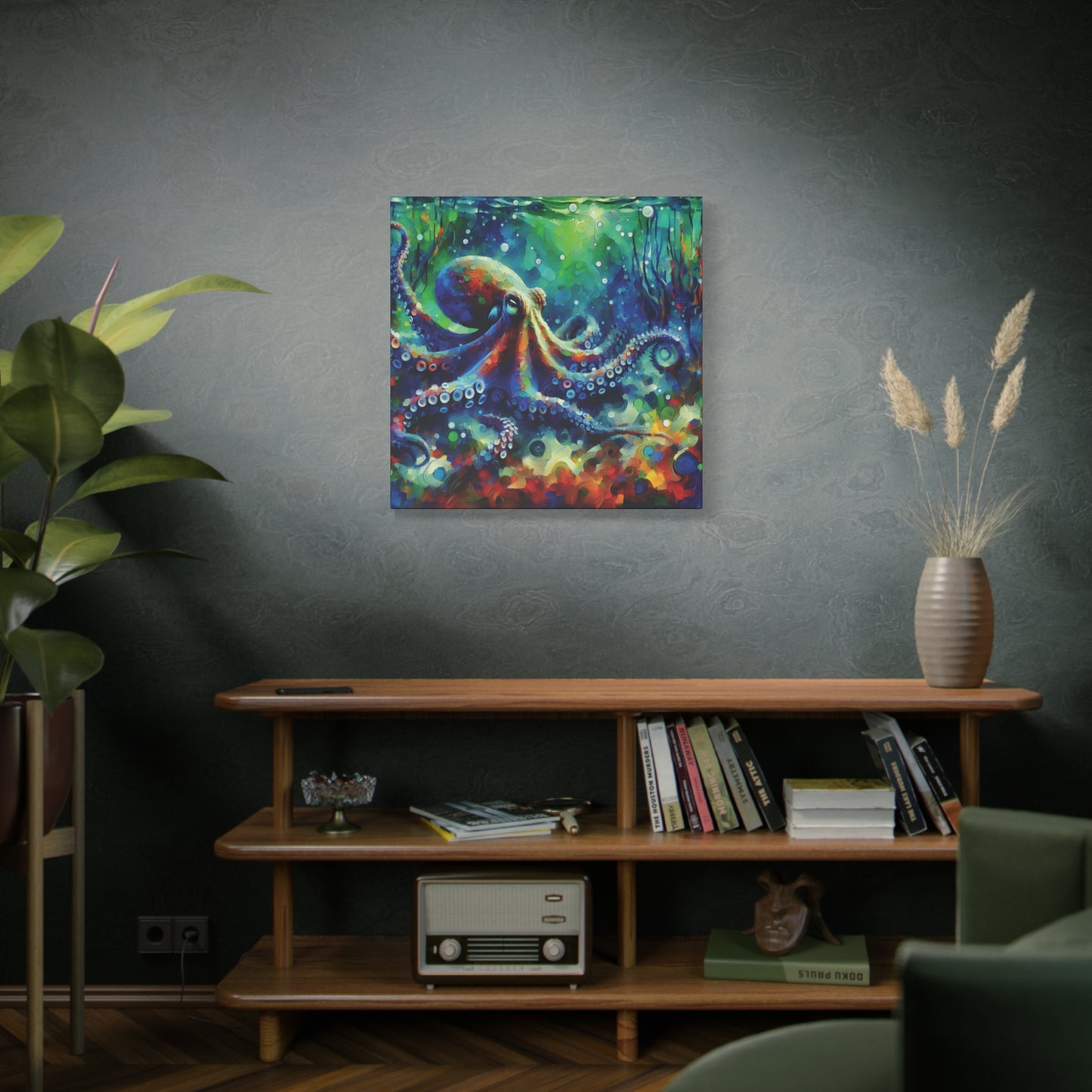 Canvas Wall Art - Octopus Garden Expressionist Style