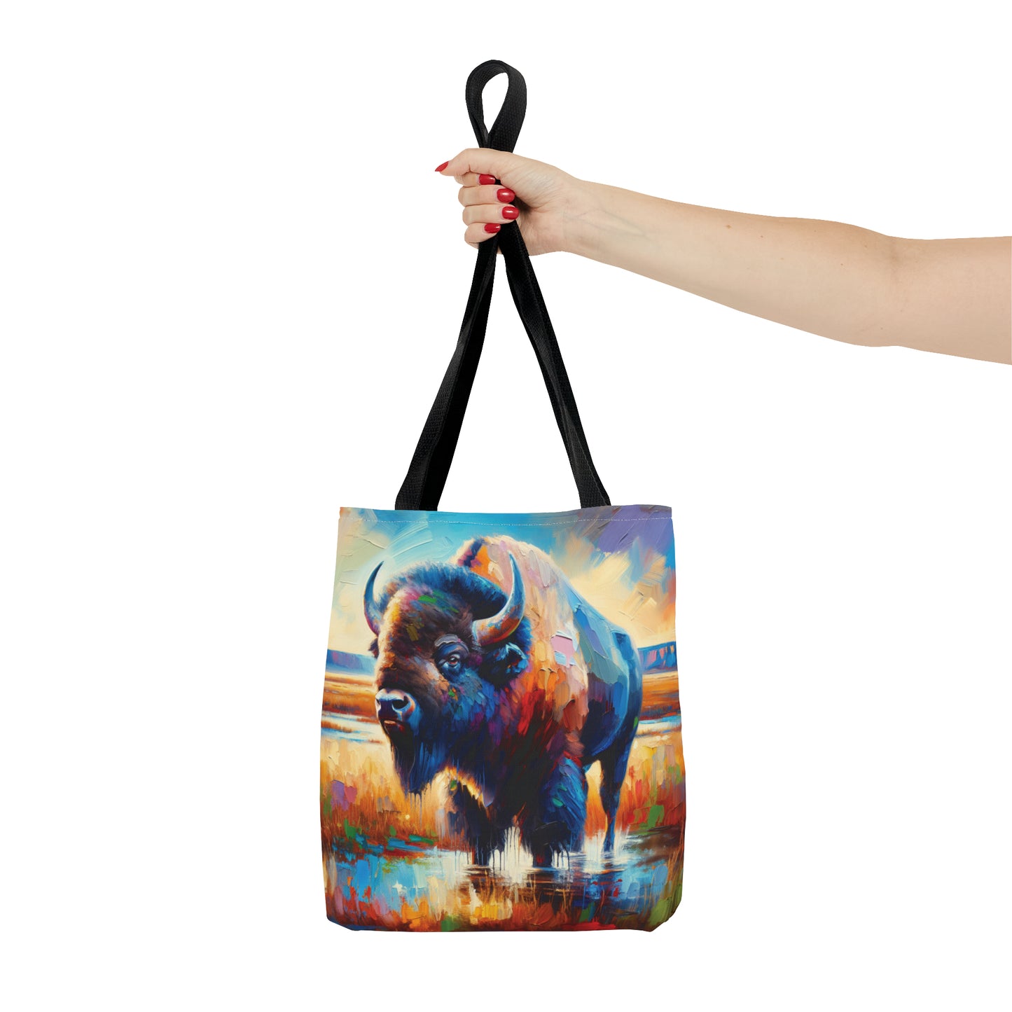 Lone Bison After Rain - Tote Bag