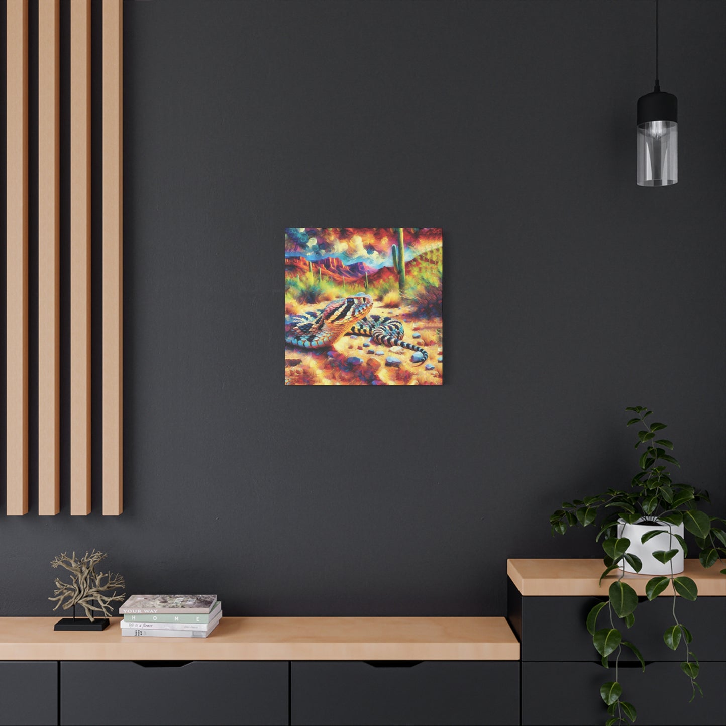 Desert Rattlesnake Expressionist Canvas Art Print