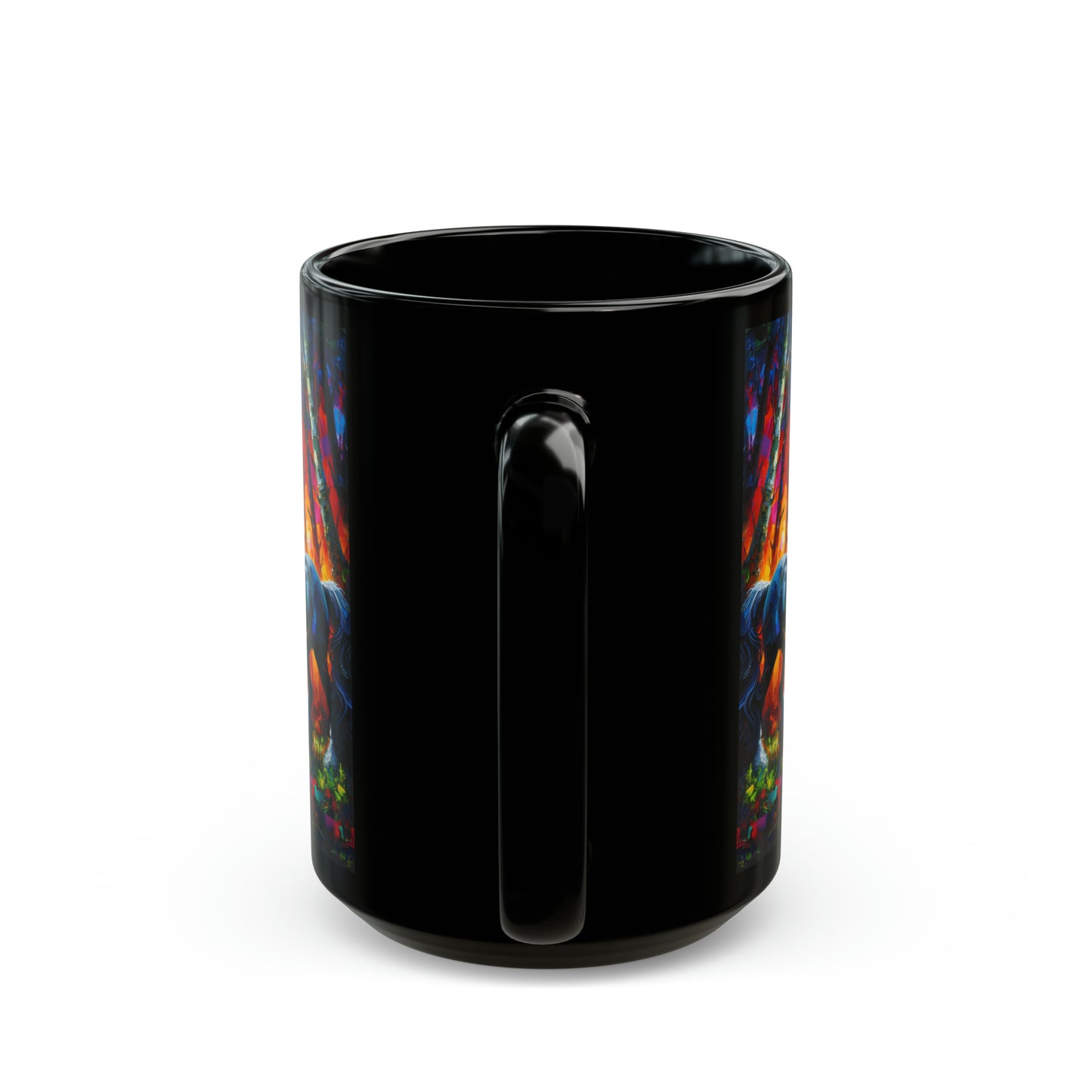Elegant Black Stallion Unicorn - Black Mugs (11oz, 15oz)