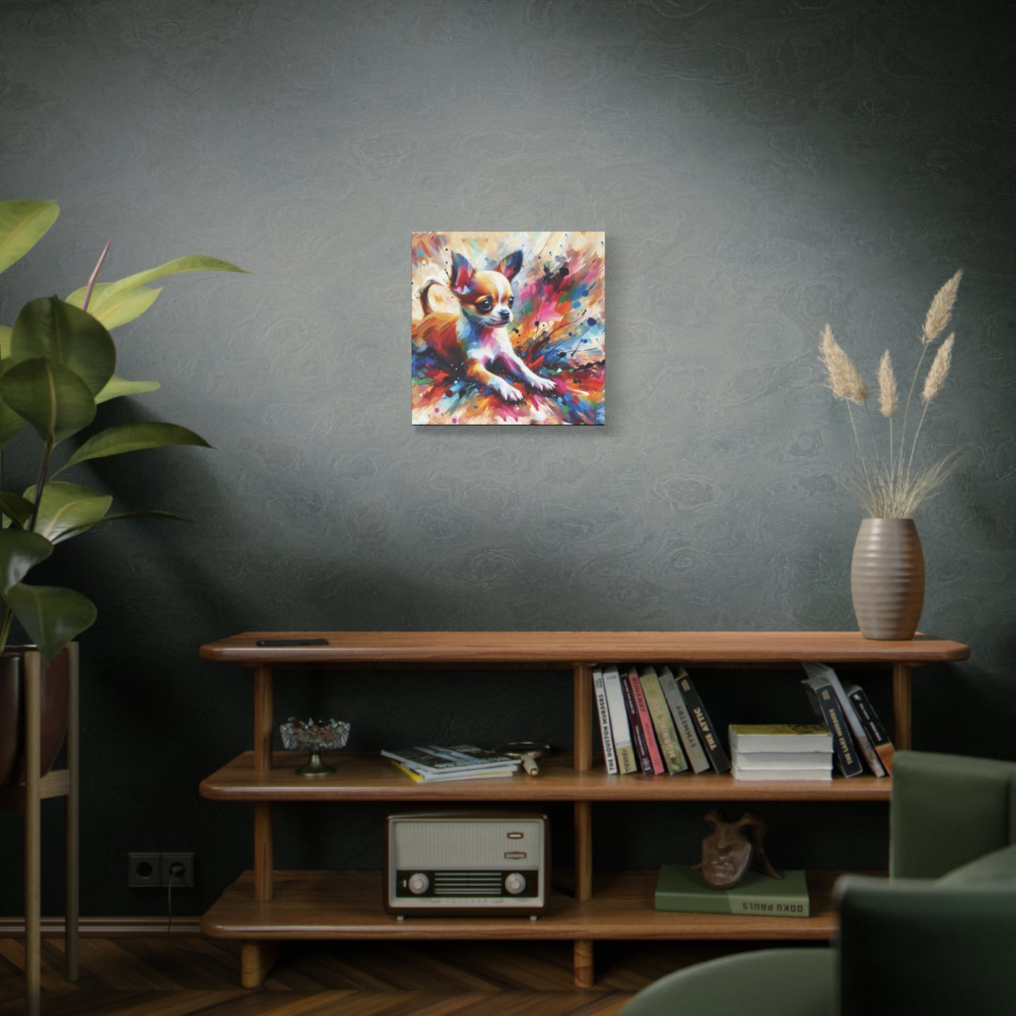 Chihuahua Mayhem Expressionist Canvas Art Print