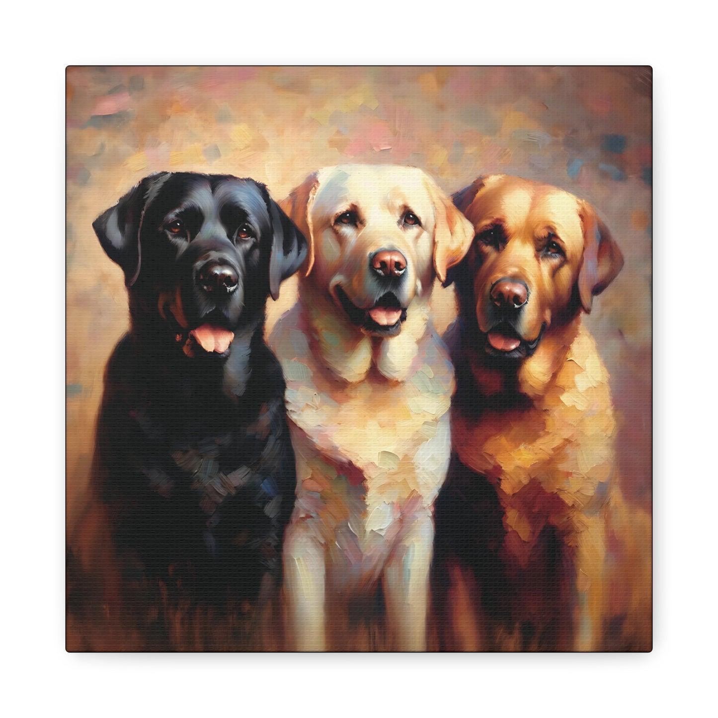 Canvas Print Labrador Retriever Trio Impressionist Style Art