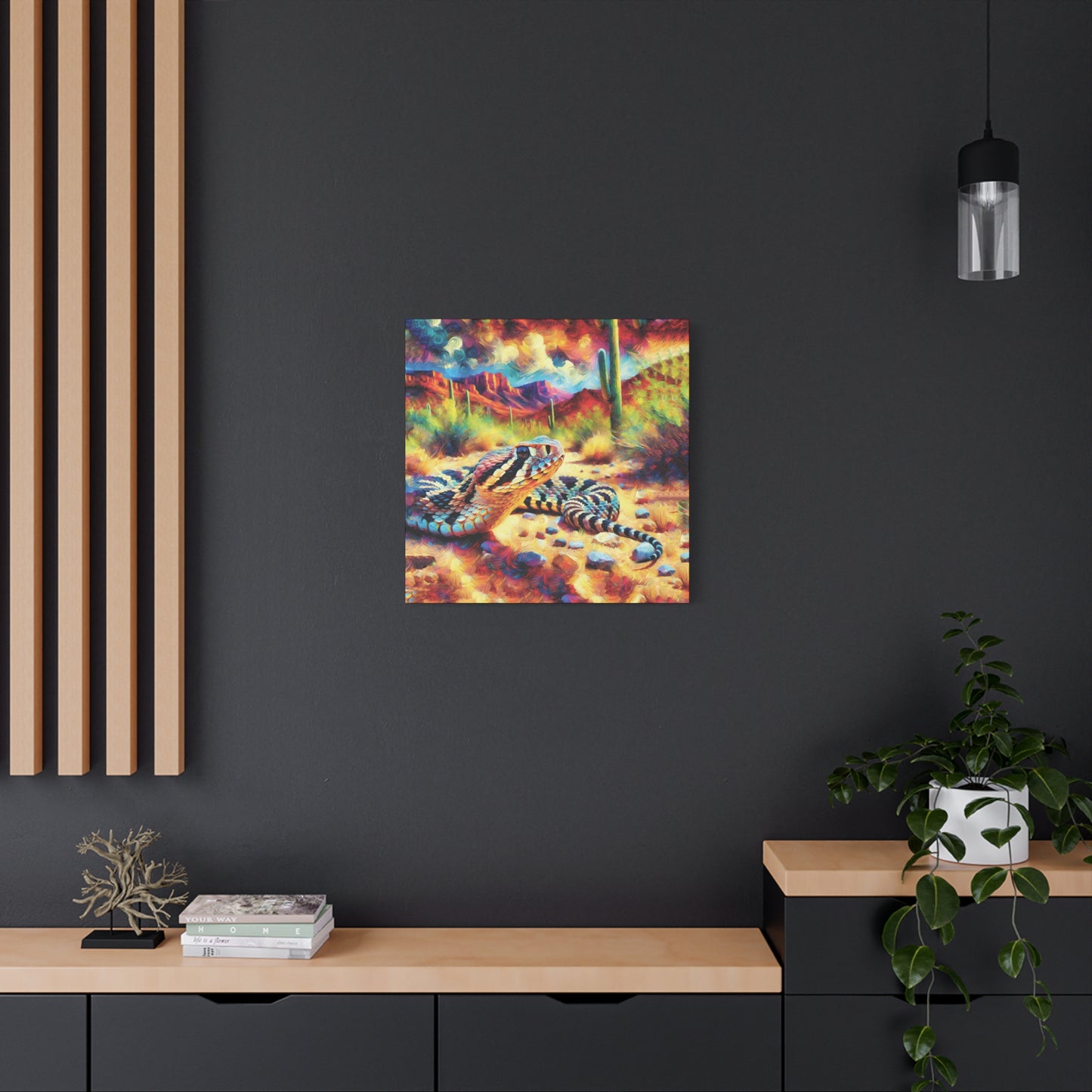 Desert Rattlesnake Expressionist Canvas Art Print