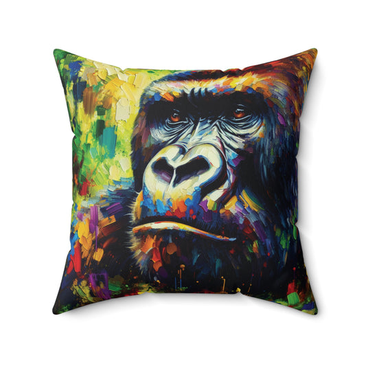 Pensive Gorilla - Square Pillow