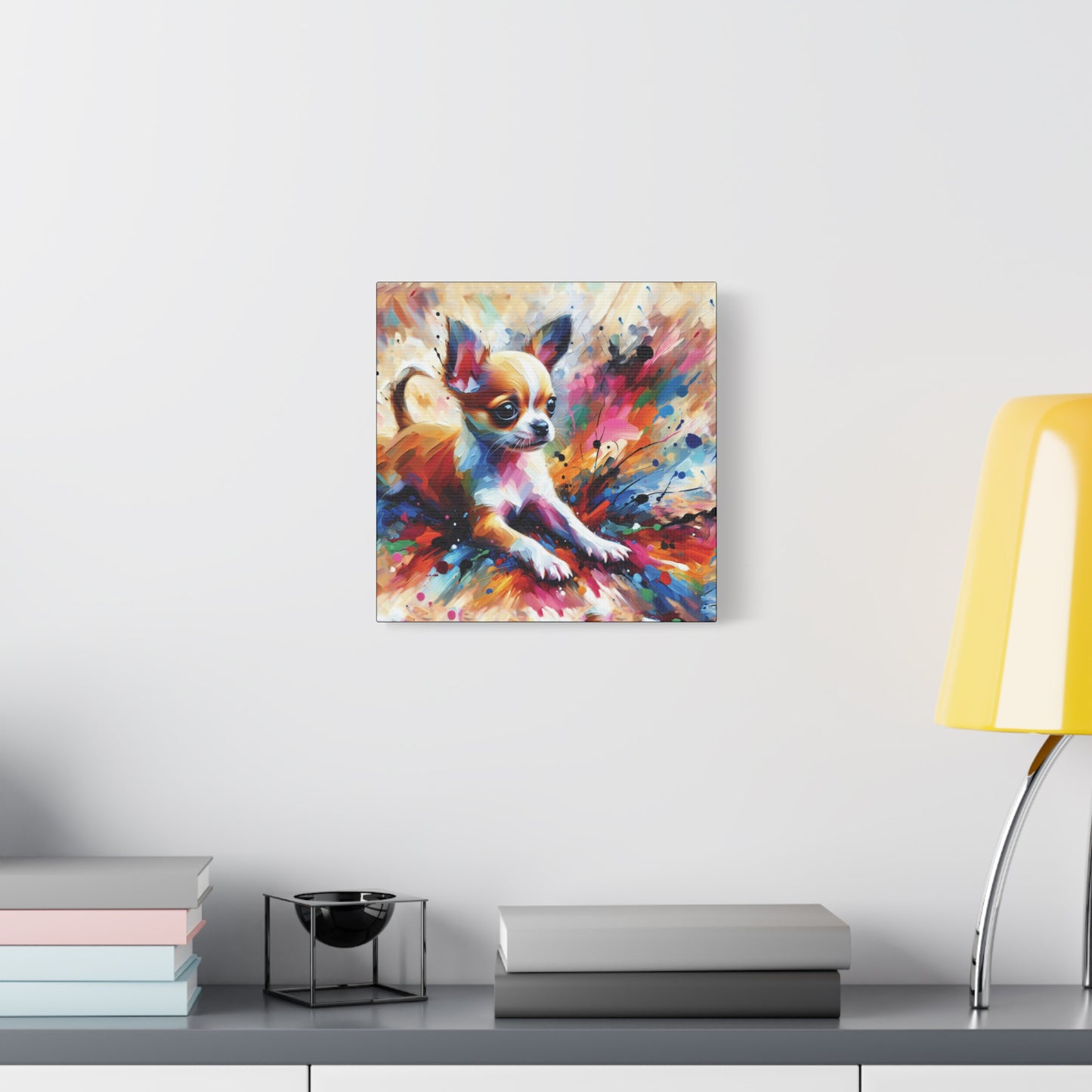 Chihuahua Mayhem Expressionist Canvas Art Print