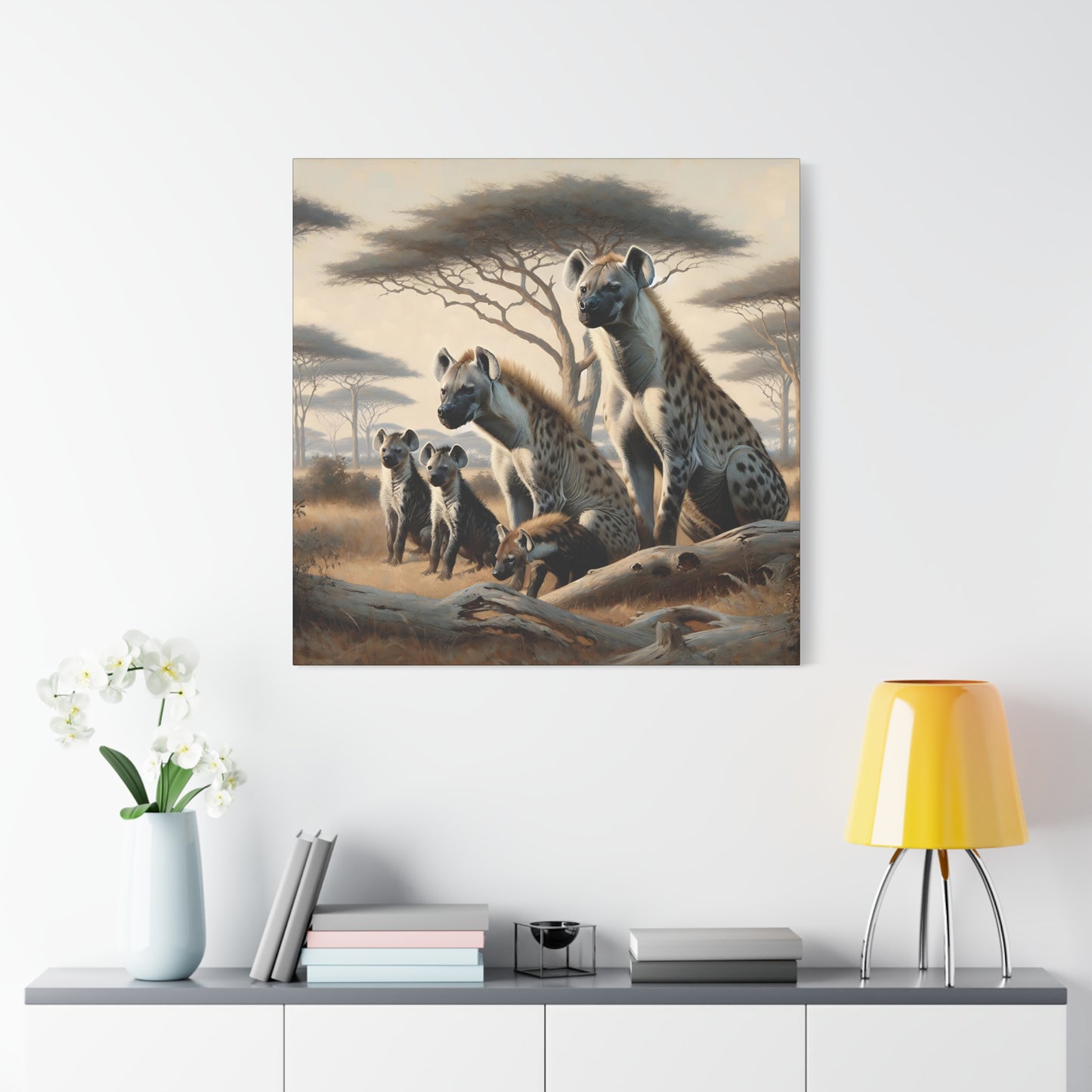 Hyena Family Canvas Art Print