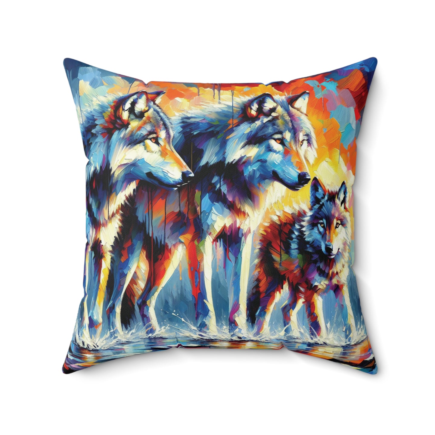 Reigning Wolves - Square Throw Pillows