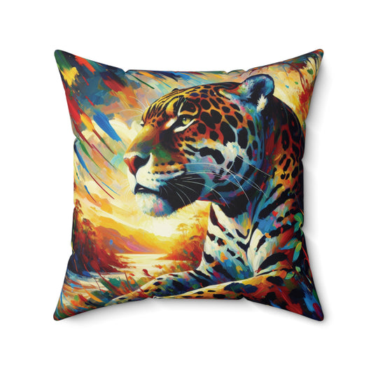 Jaguar Sunset - Square Pillow