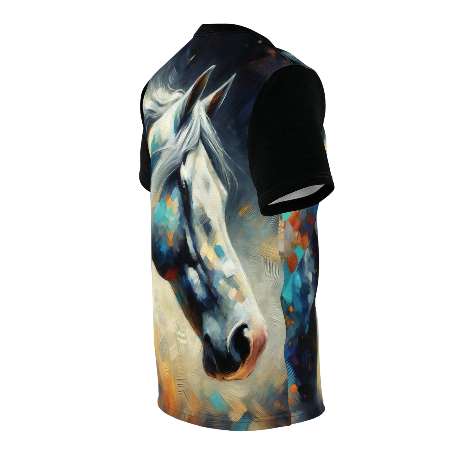 Dapple Grey Mare Vibrant Art Tee | Colorful Unisex Cut & Sew T-Shirt, Wildlife Apparel, Unique Graphic Tee, Birthday Gift