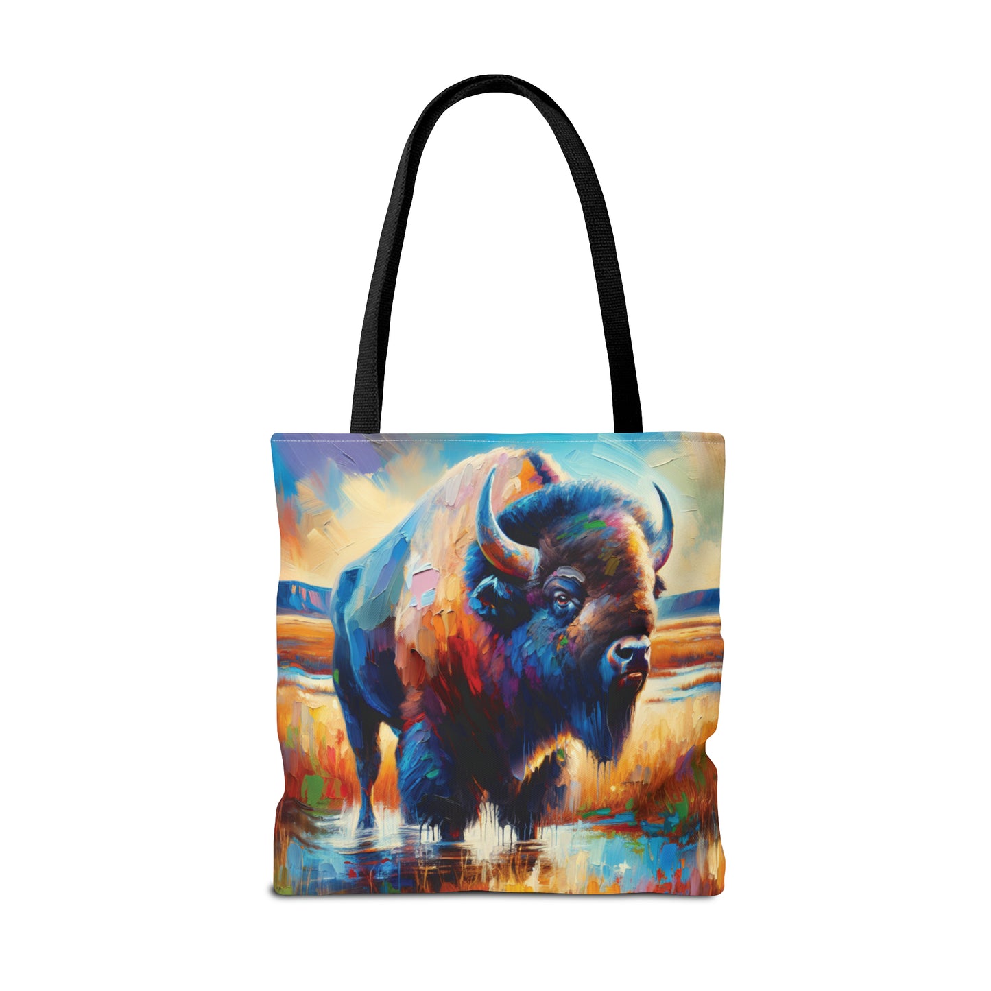 Lone Bison After Rain - Tote Bag