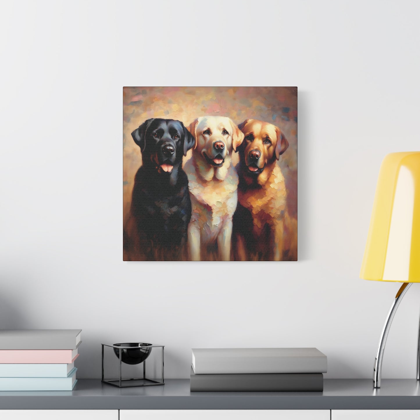 Canvas Print Labrador Retriever Trio Impressionist Style Art