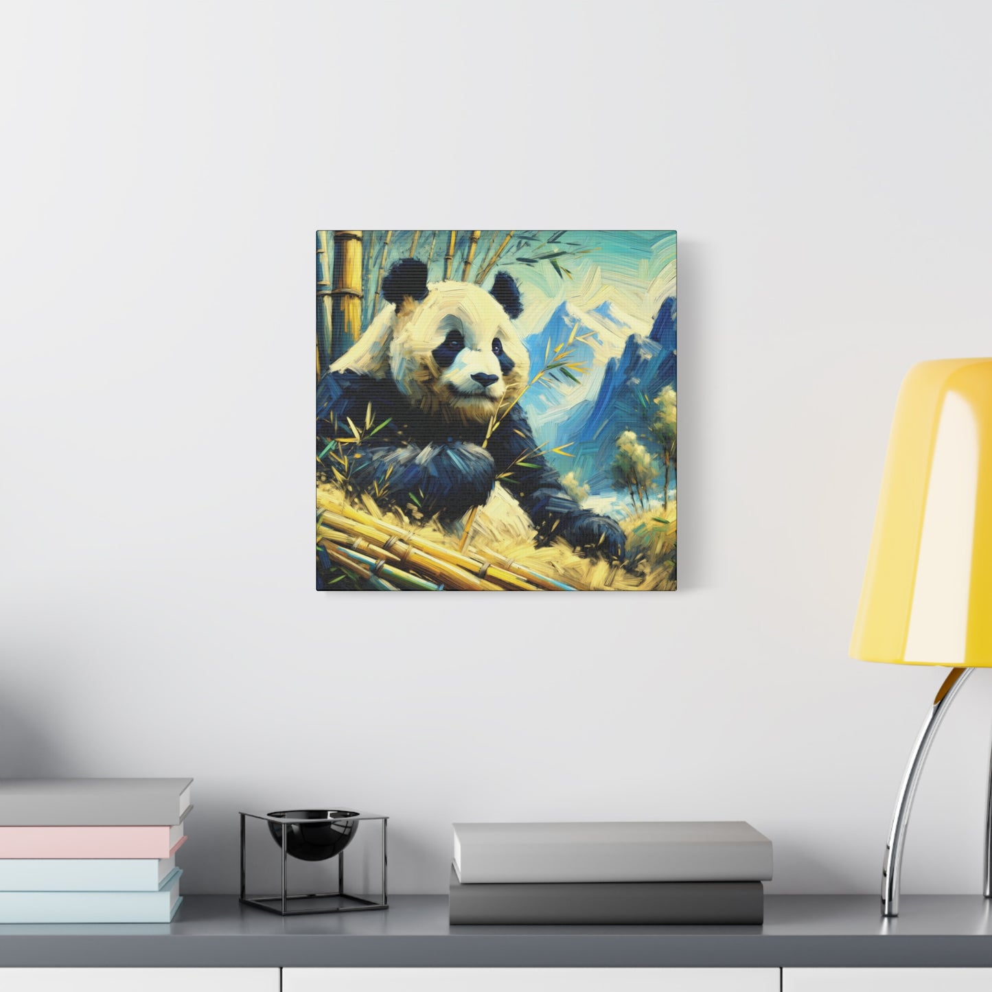 Canvas Wall Art - Giant Panda in Bamboo Forest, Contemporary Impressionist Style Print