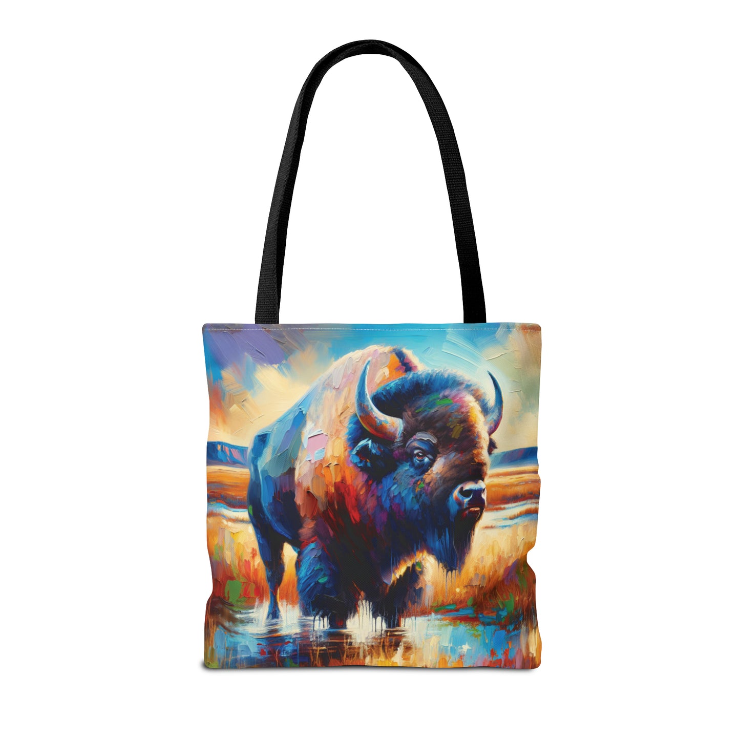 Lone Bison After Rain - Tote Bag