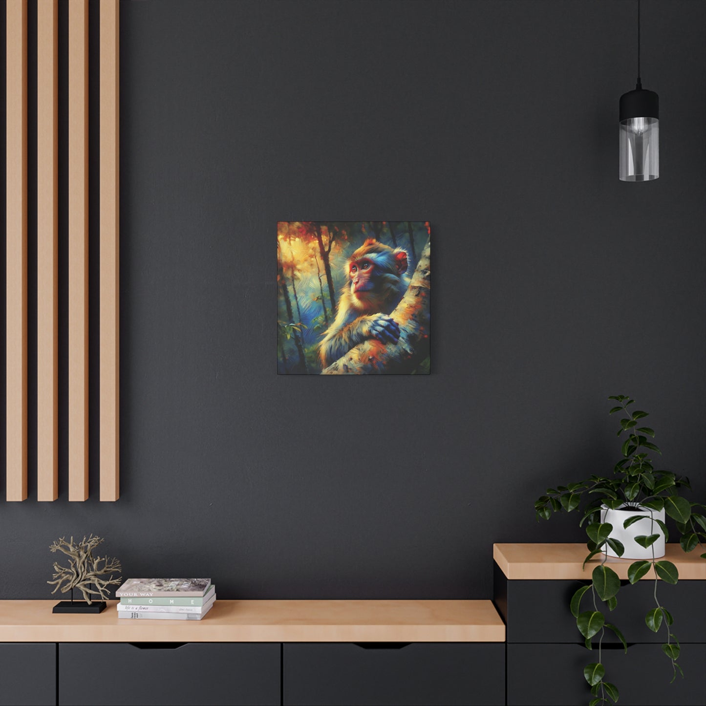 Monkey Wall Art - Rhesus Macaque Expressionist Canvas Art Print