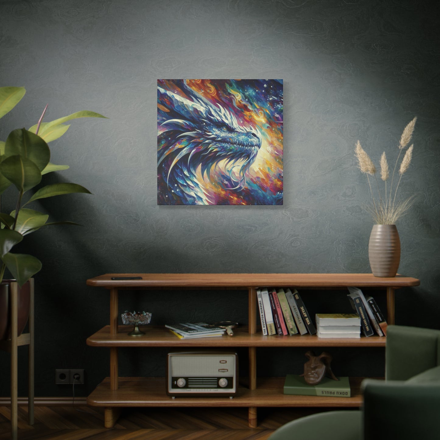 Canvas Wall Art - Opal Dragon Impressionist Art Print