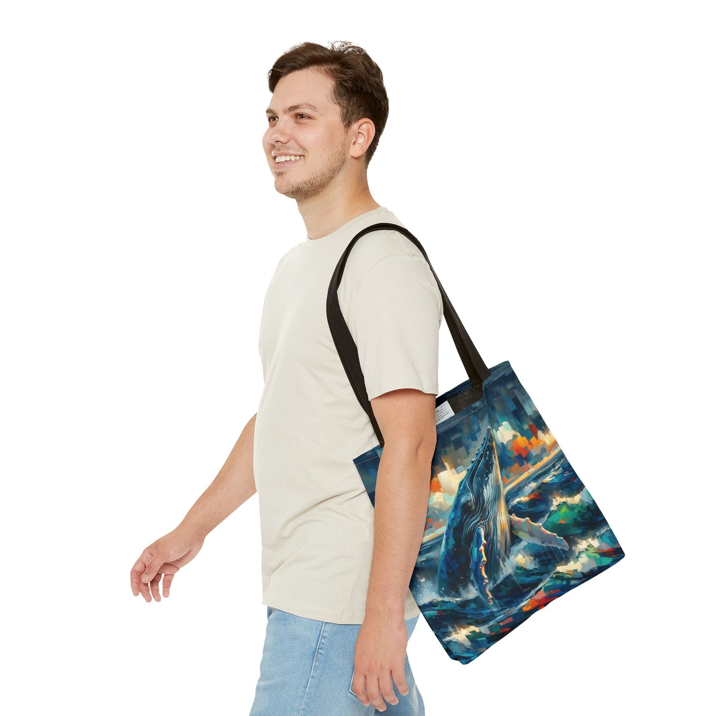 Humpback Breaching - Impressionist Art Style Tote Bag
