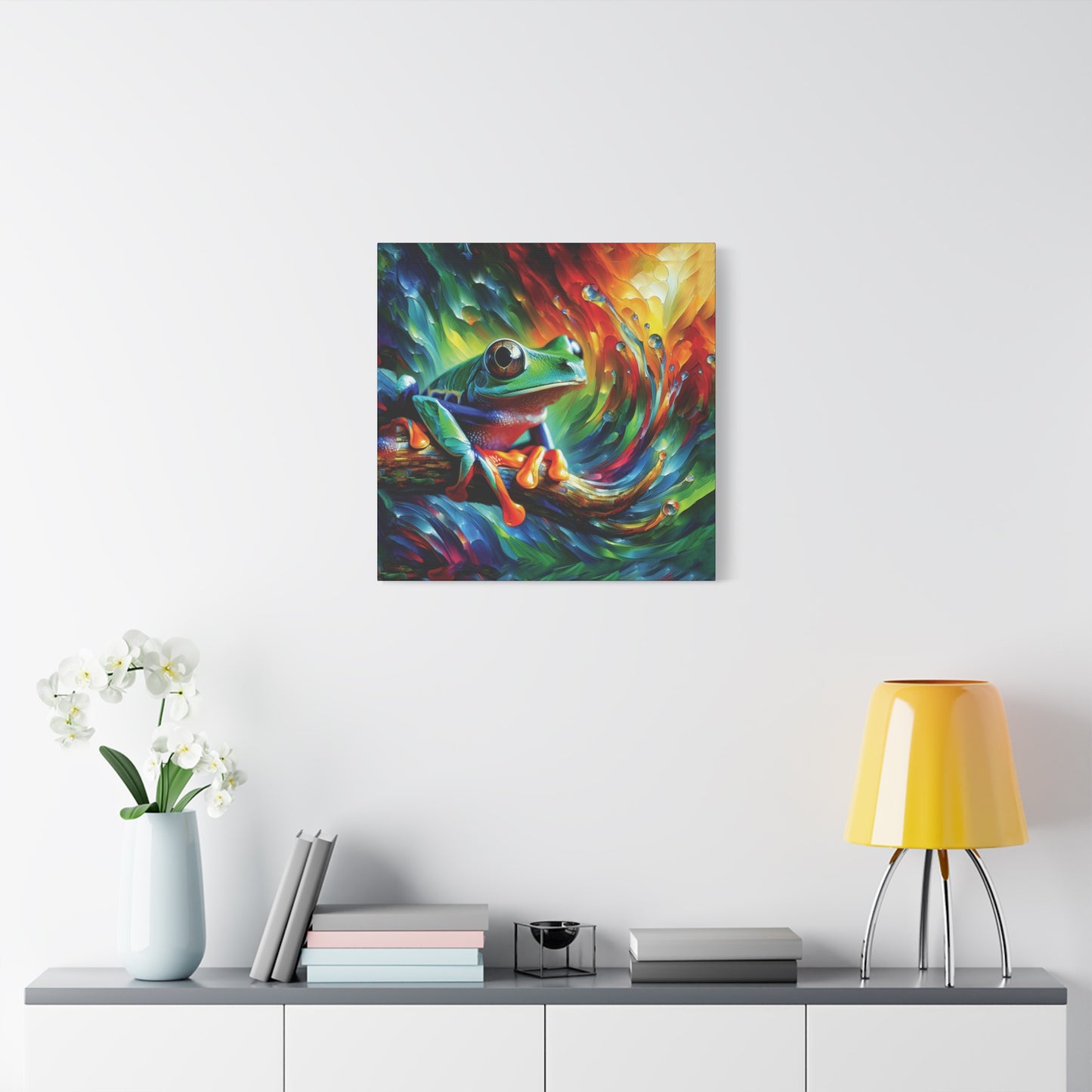Treefrog Swirl Expressionist Canvas Art Print