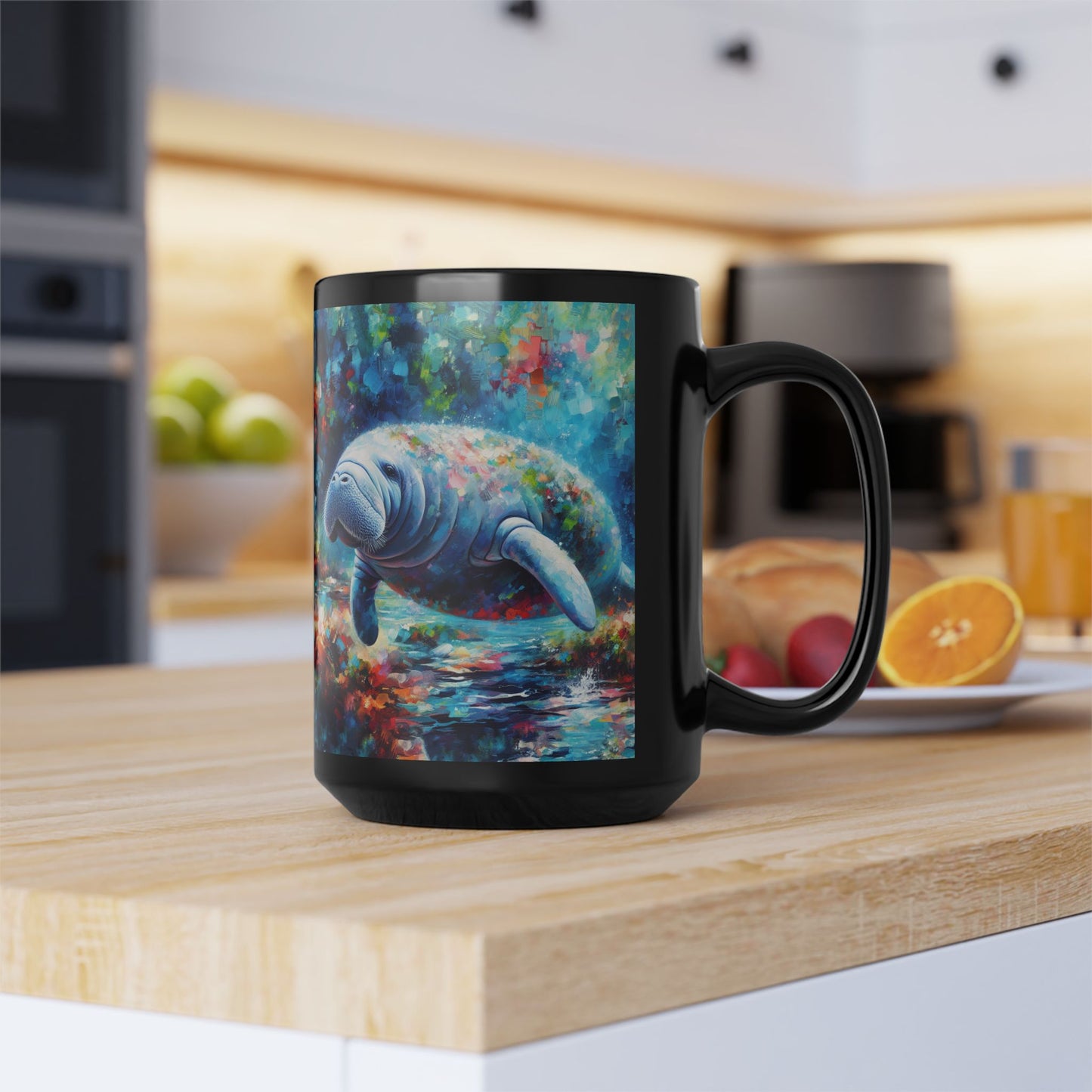 Manatee Garden - Black Mug (11oz, 15oz)