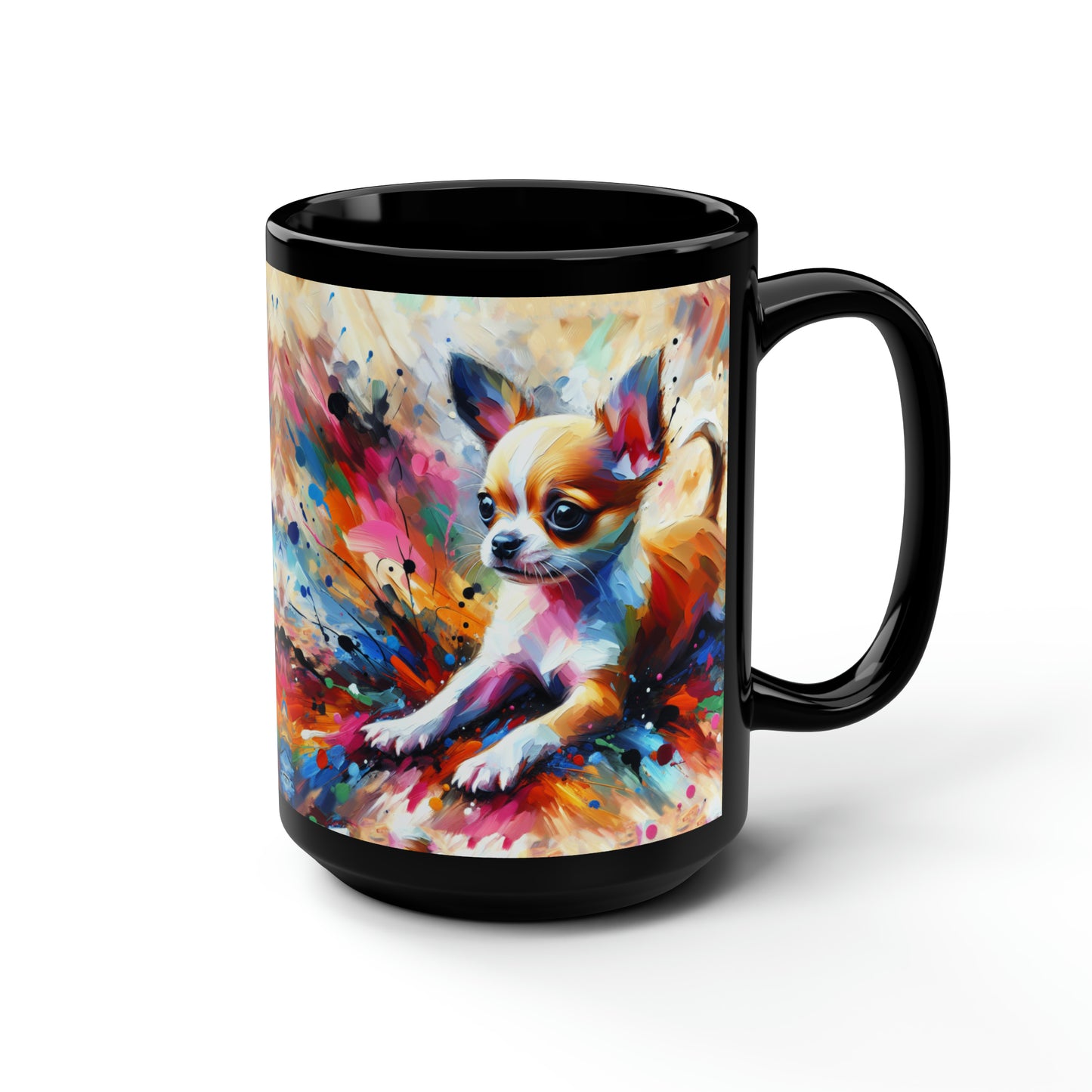 Chihuahua Mayhem - Black Mug, 15oz