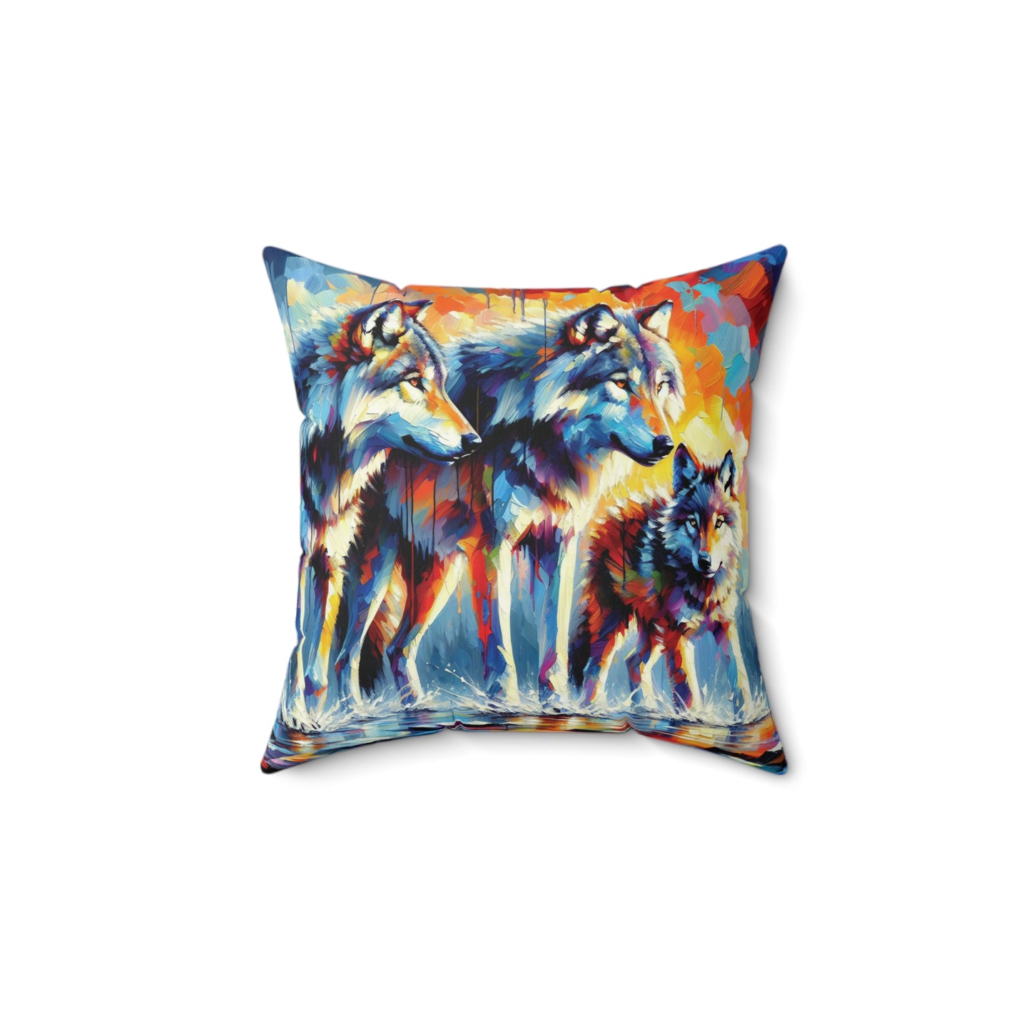 Reigning Wolves - Square Throw Pillows