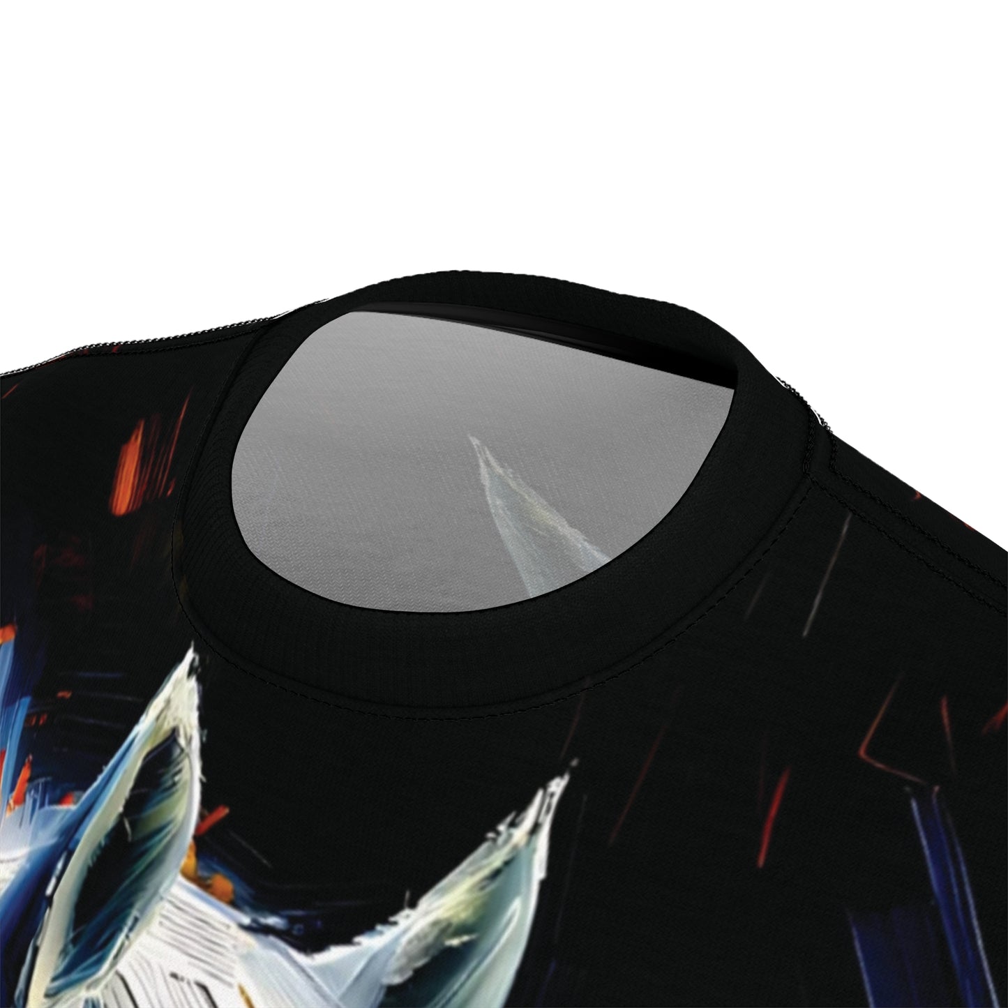 White Arabian Portrait Vibrant Art Tee | Colorful Unisex Cut & Sew T-Shirt, Wildlife Apparel, Unique Graphic Tee, Birthday Gift