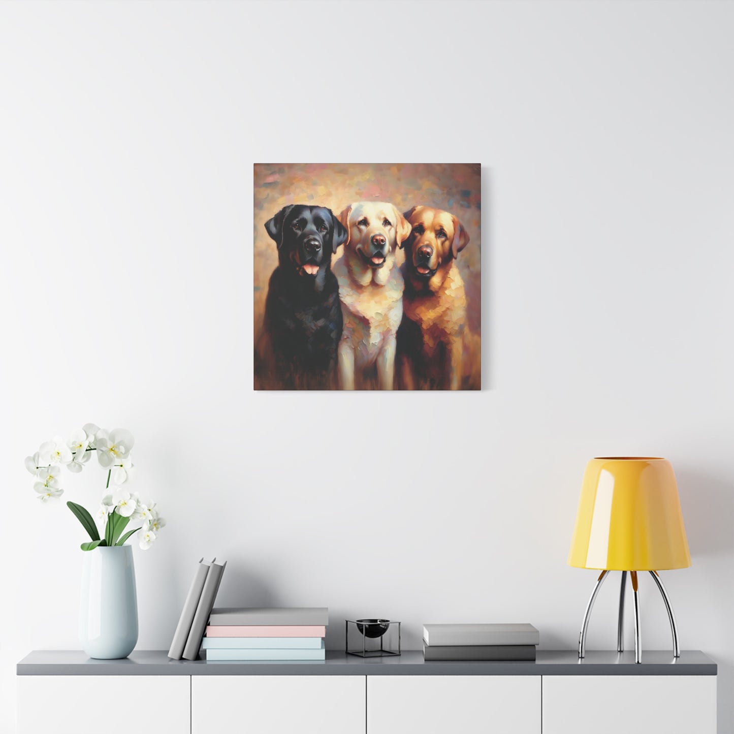 Canvas Print Labrador Retriever Trio Impressionist Style Art