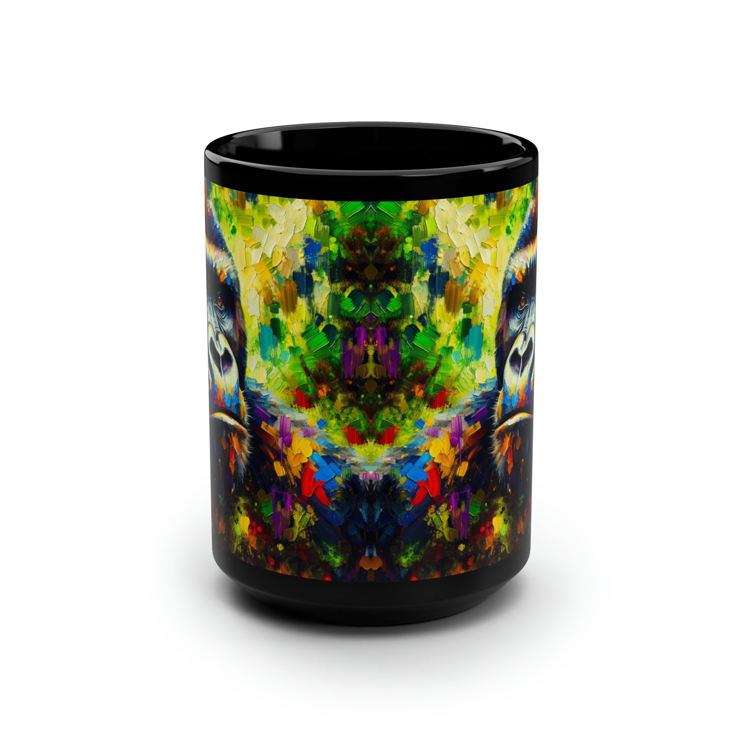 Pensive Gorilla Black Mug, 15oz