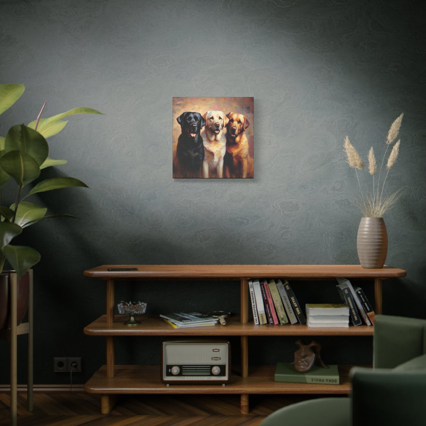 Canvas Print Labrador Retriever Trio Impressionist Style Art