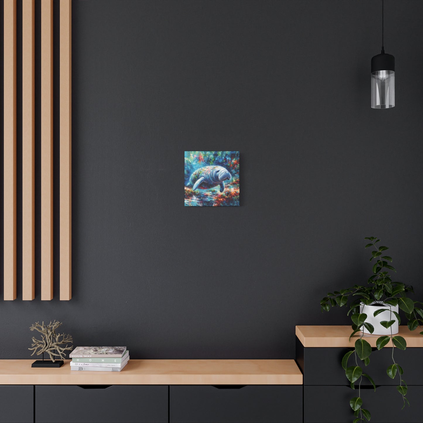 Manatee Garden Expressionist Canvas Art Print