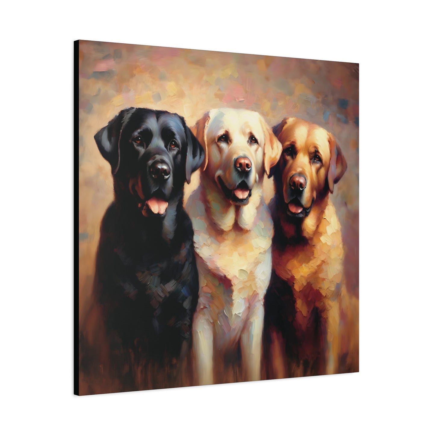Canvas Print Labrador Retriever Trio Impressionist Style Art
