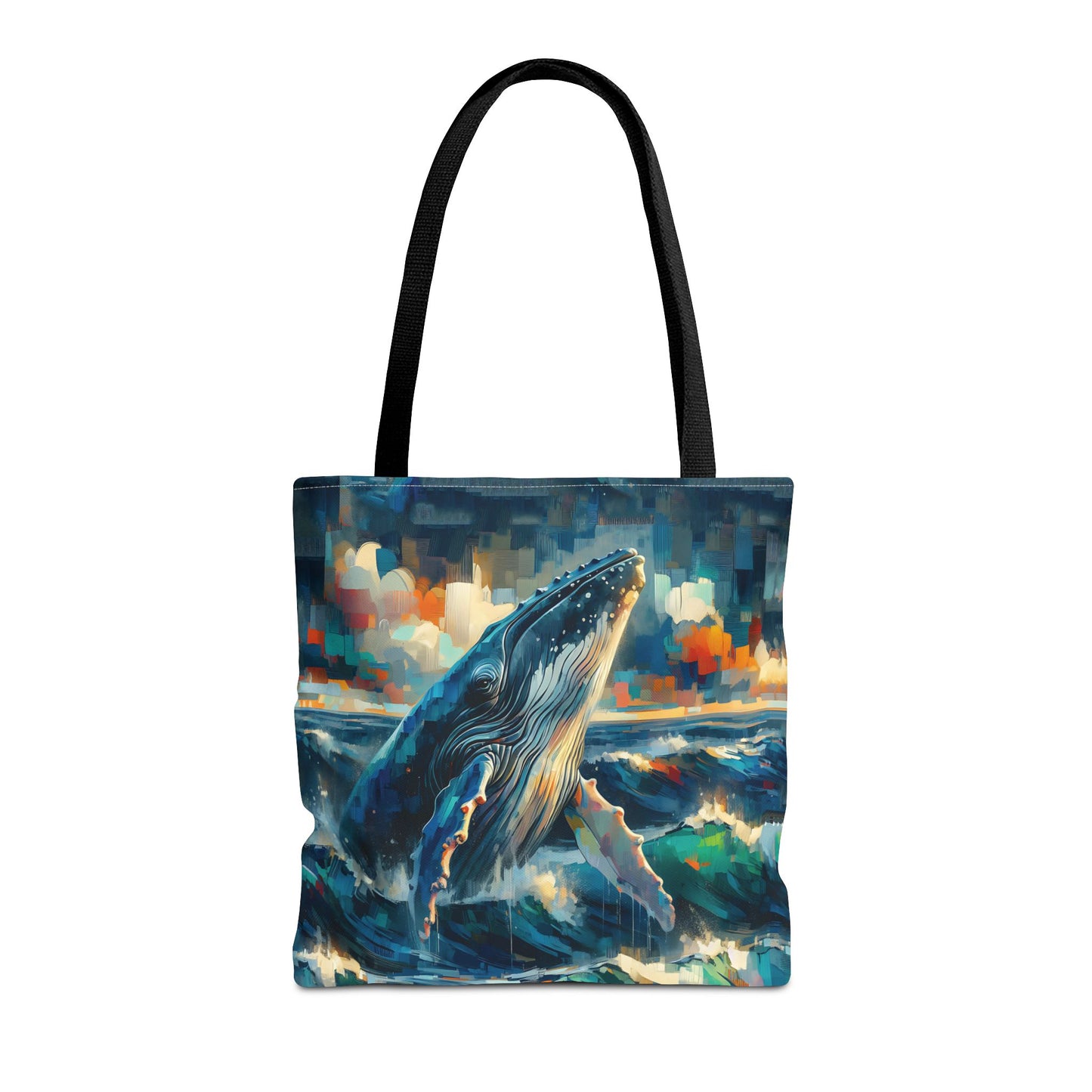 Humpback Breaching - Impressionist Art Style Tote Bag