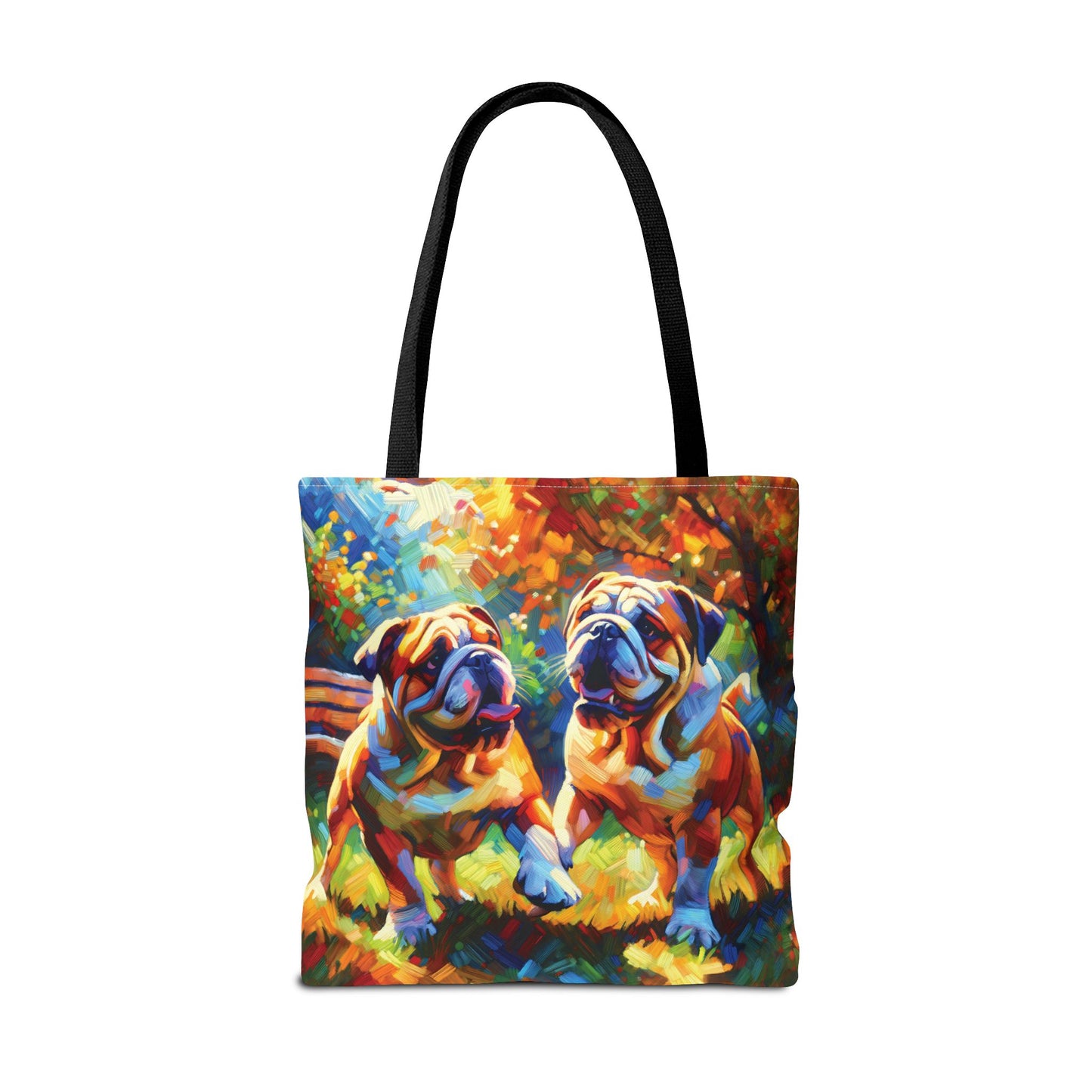Playful Bulldogs - Colorful Artistic Tote Bag