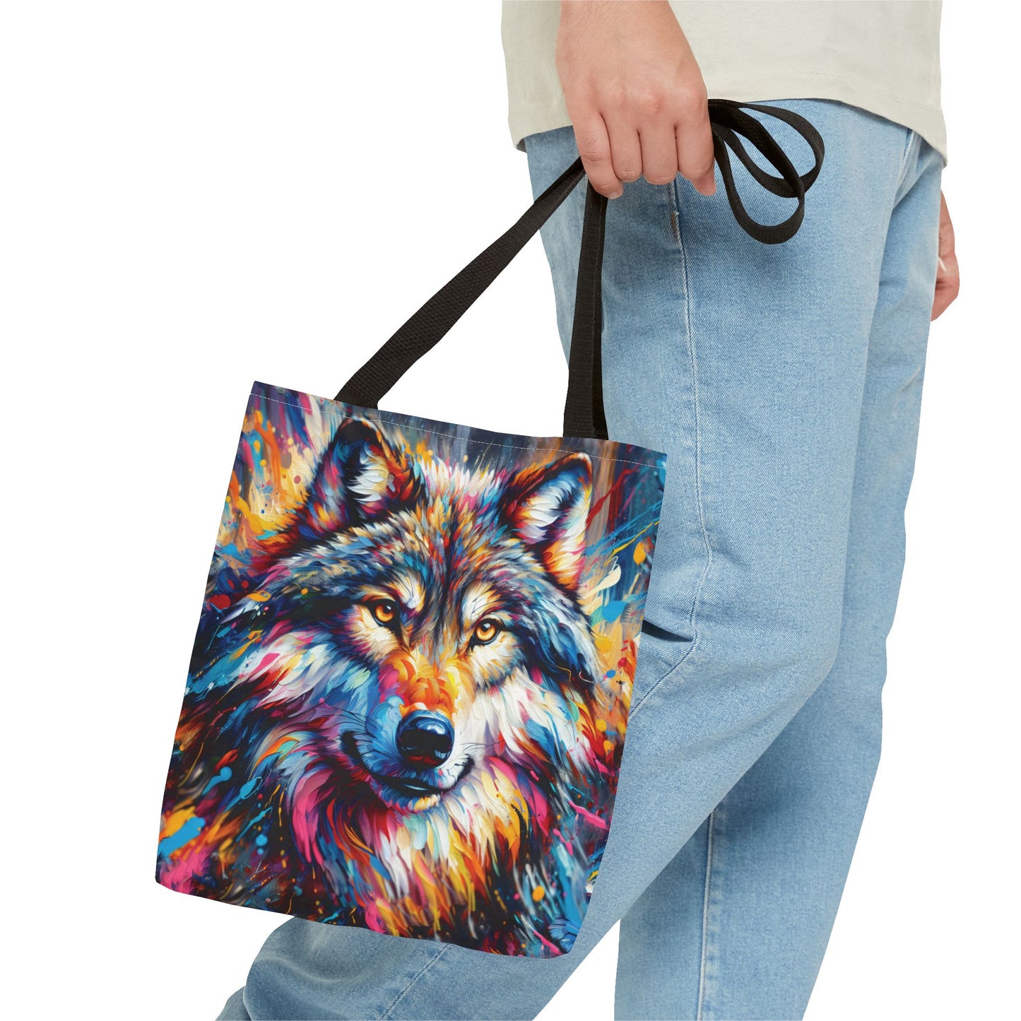 Alpha Wolf Tote Bag - Expressionist Art Style
