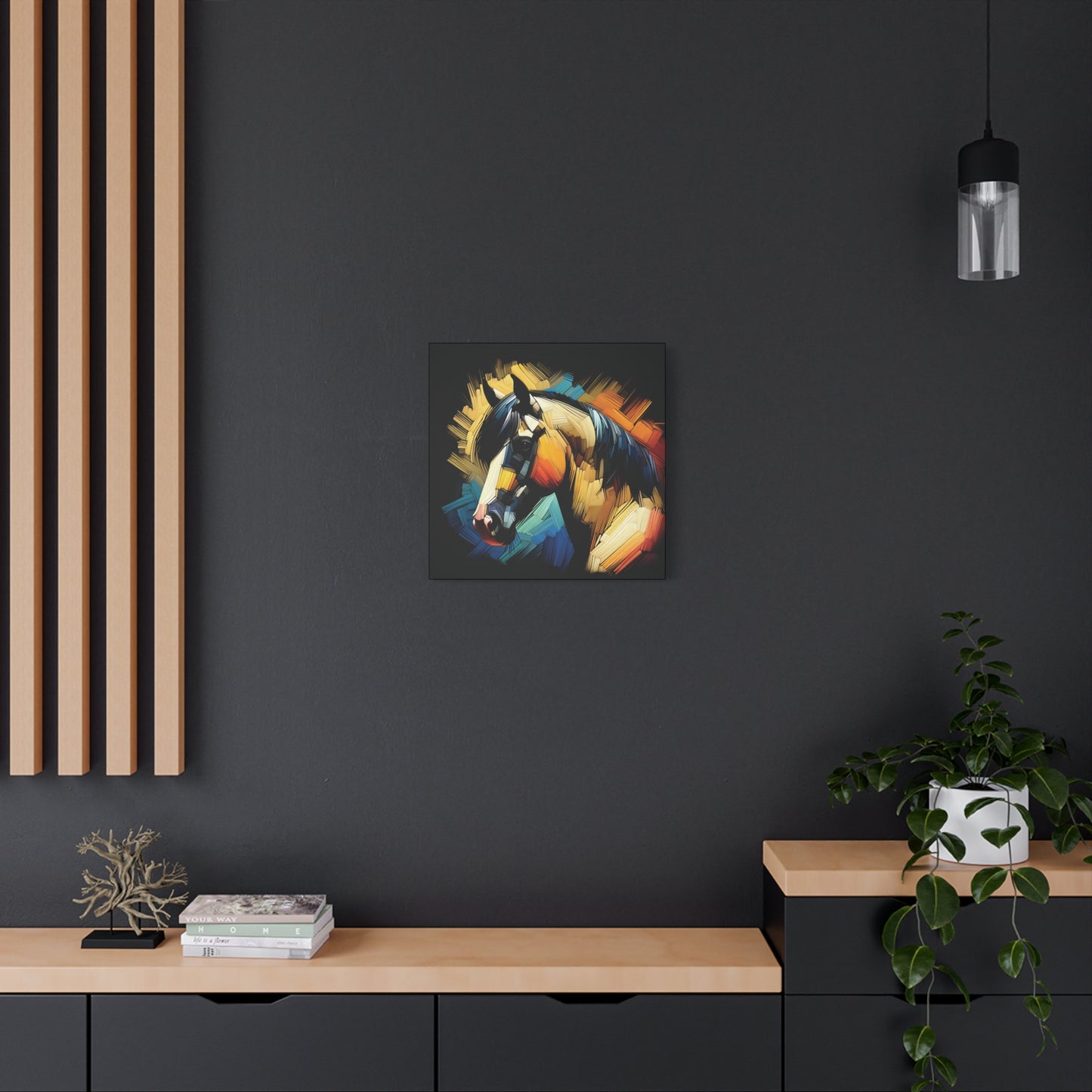 Horse Canvas Print - Bold Buckskin Horse Expressionist Canvas Wall Art